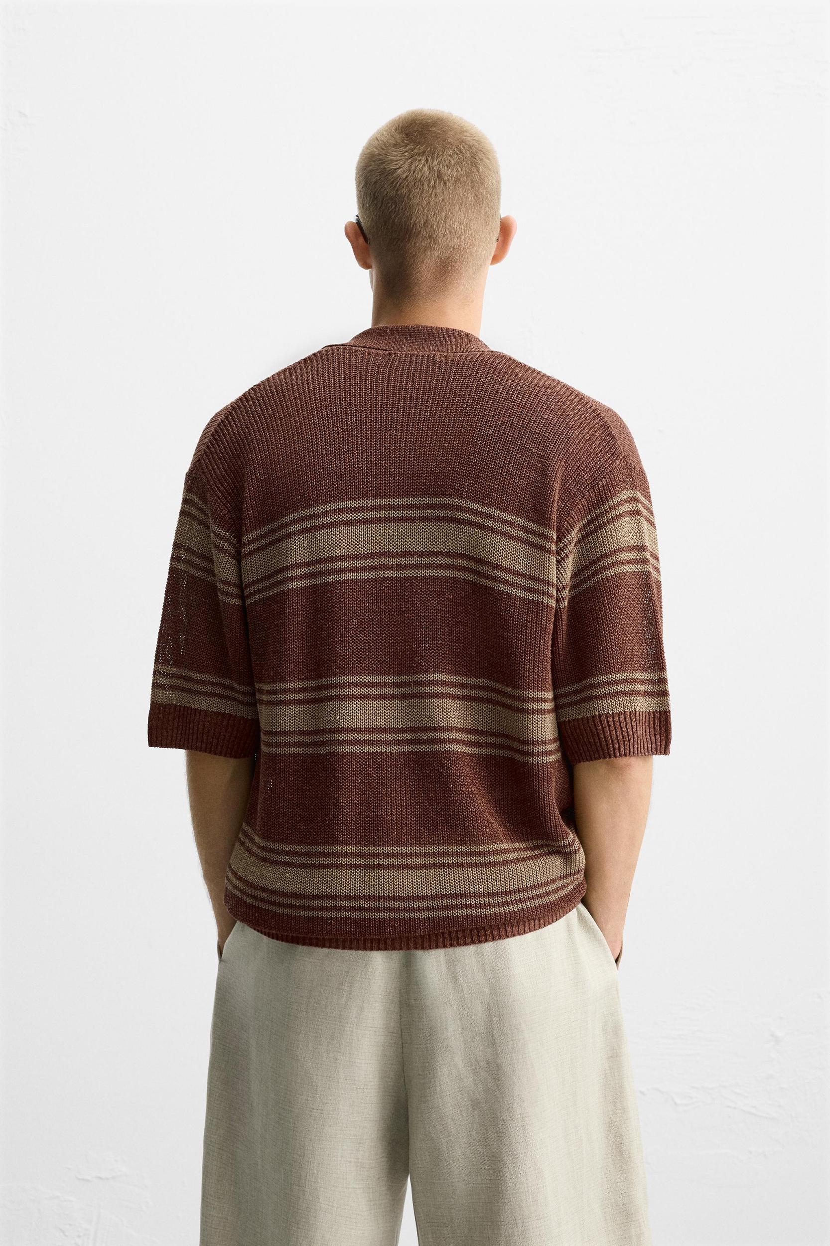LINEN VISCOSE KNIT SHIRT Product Image