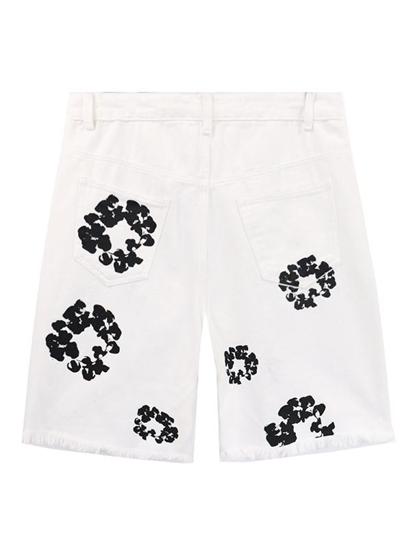 Men's Kapok Print Denim Shorts Product Image