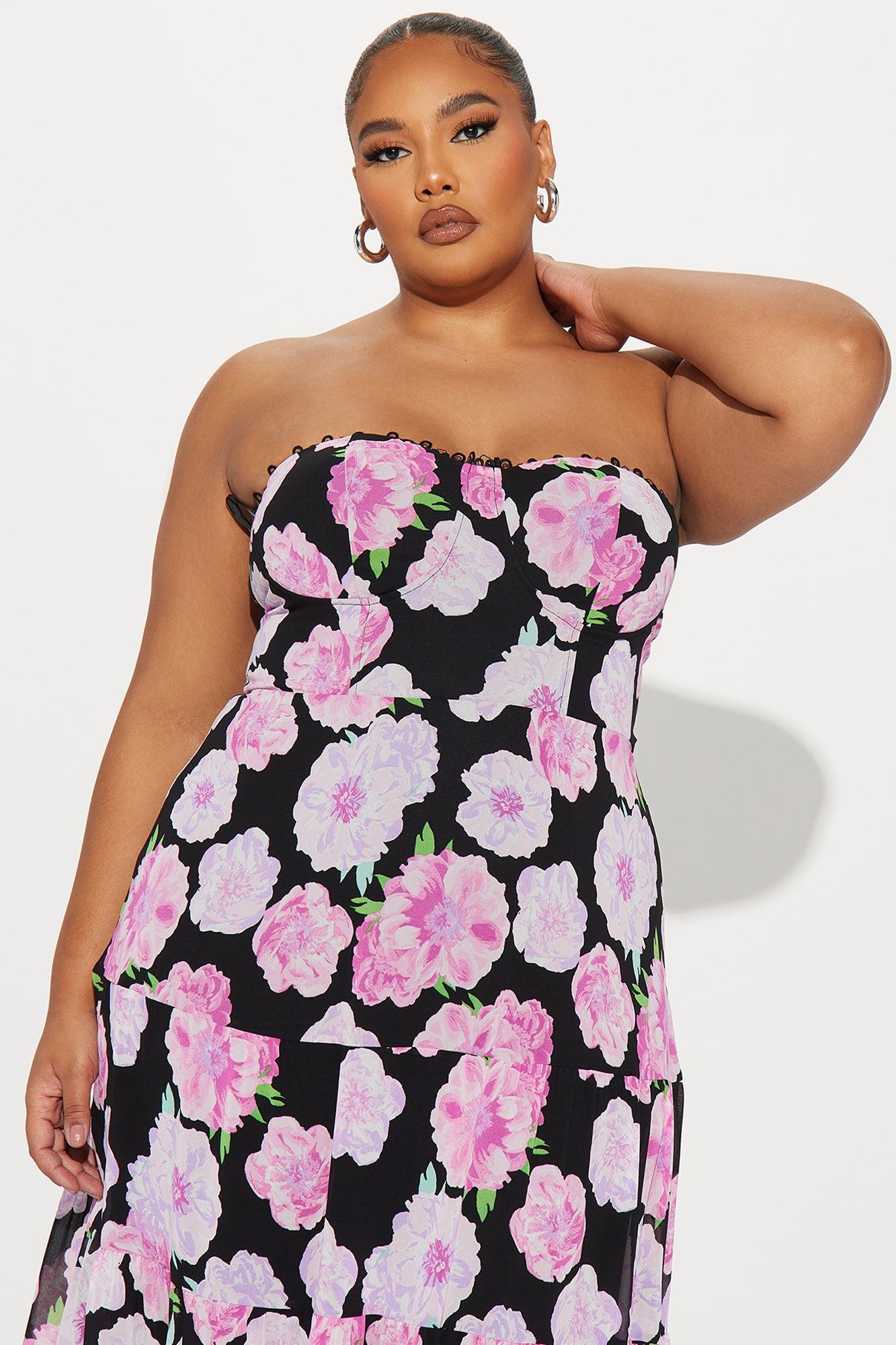 Like A Rose Chiffon Maxi Dress - Pink/combo Product Image