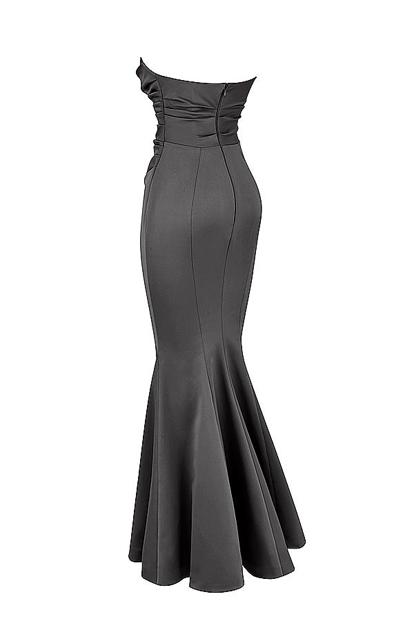 Fleur  shadow satin strapless gown Product Image