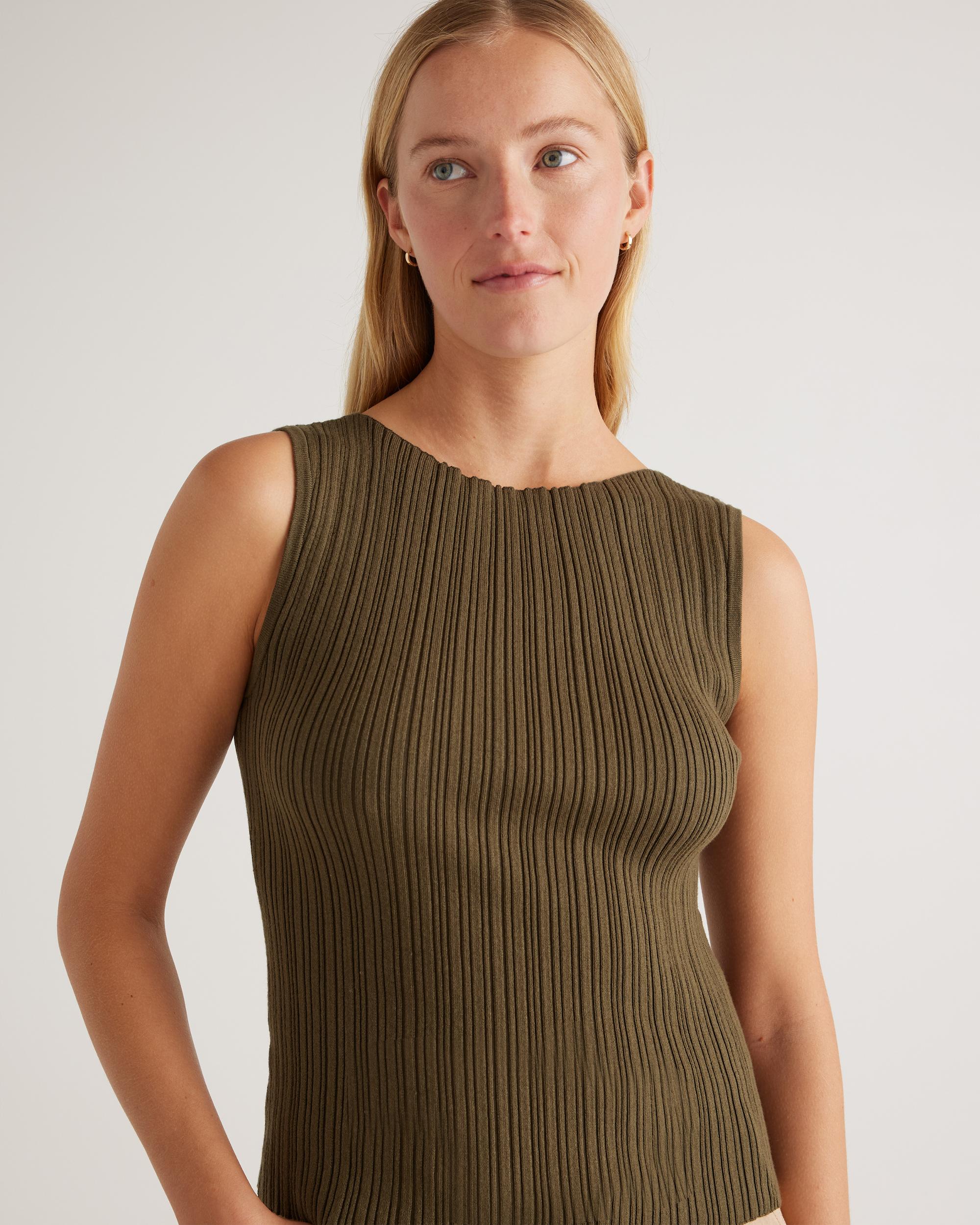 Quince | Women's Cotton Cashmere Ribbed Tank Top Size XL Product Image
