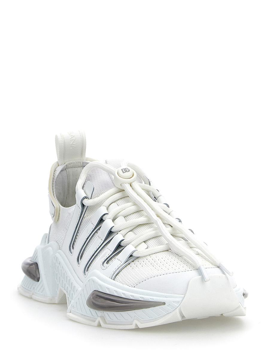 DOLCE & GABBANA White Sneakers With Modern Silhouette And Unique Lacing System Product Image