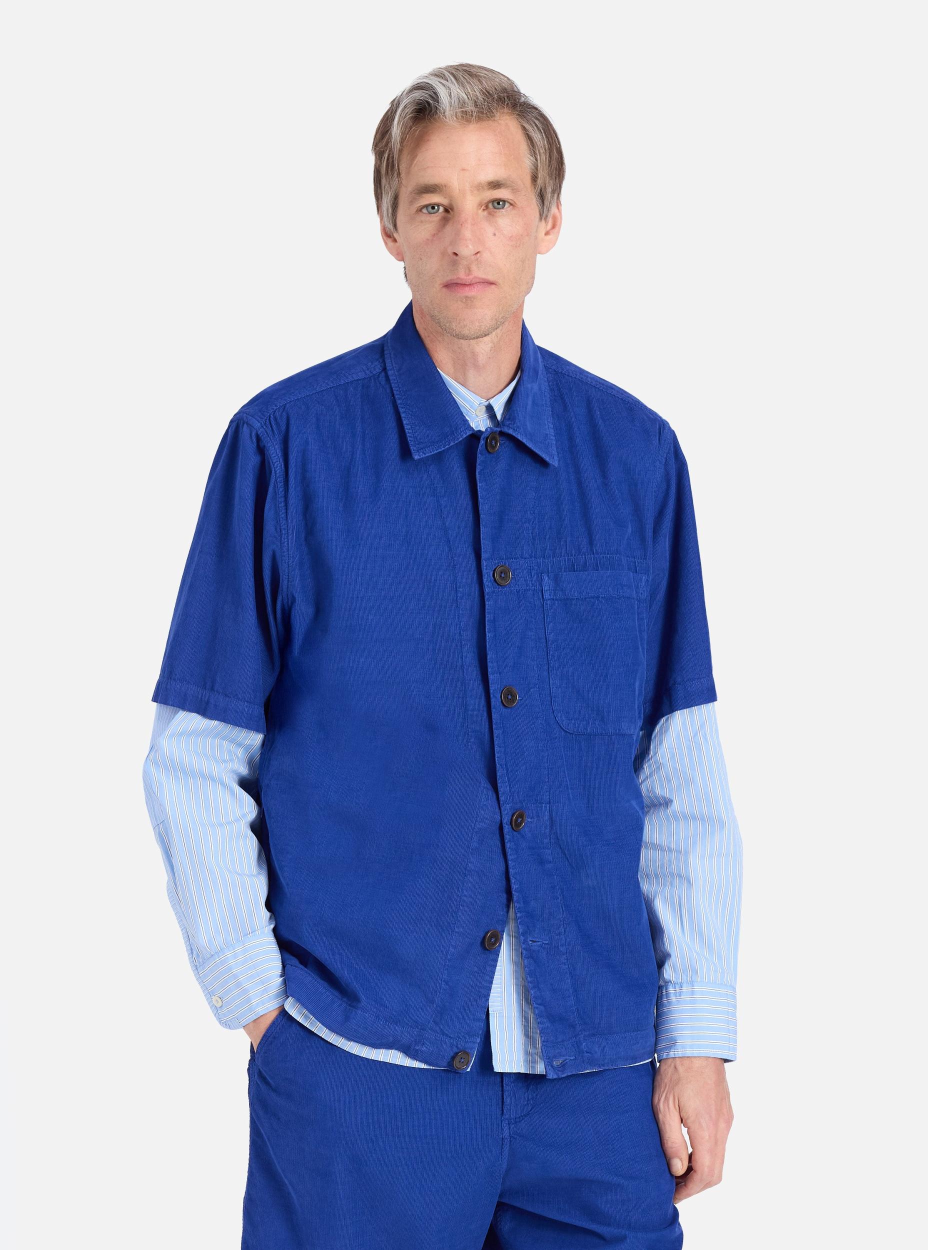 Universal Works Tech Overshirt in Work Blue Summer Cord Product Image