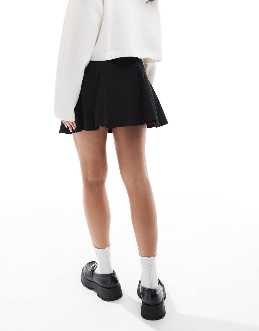 ASOS DESIGN godet mini skirt in black Product Image