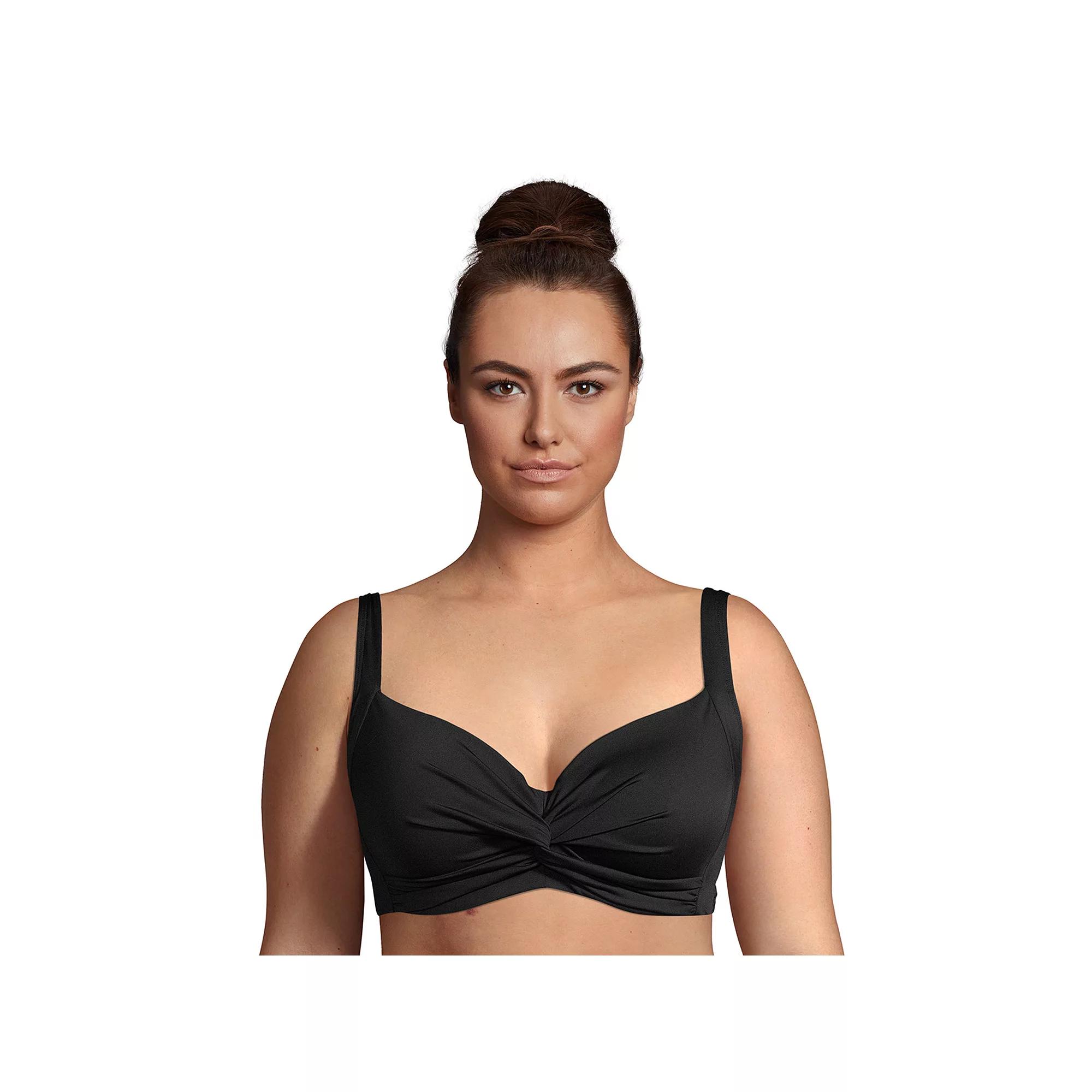 Plus Size Lands End Twist-Front Underwire Bikini Top, Womens Product Image