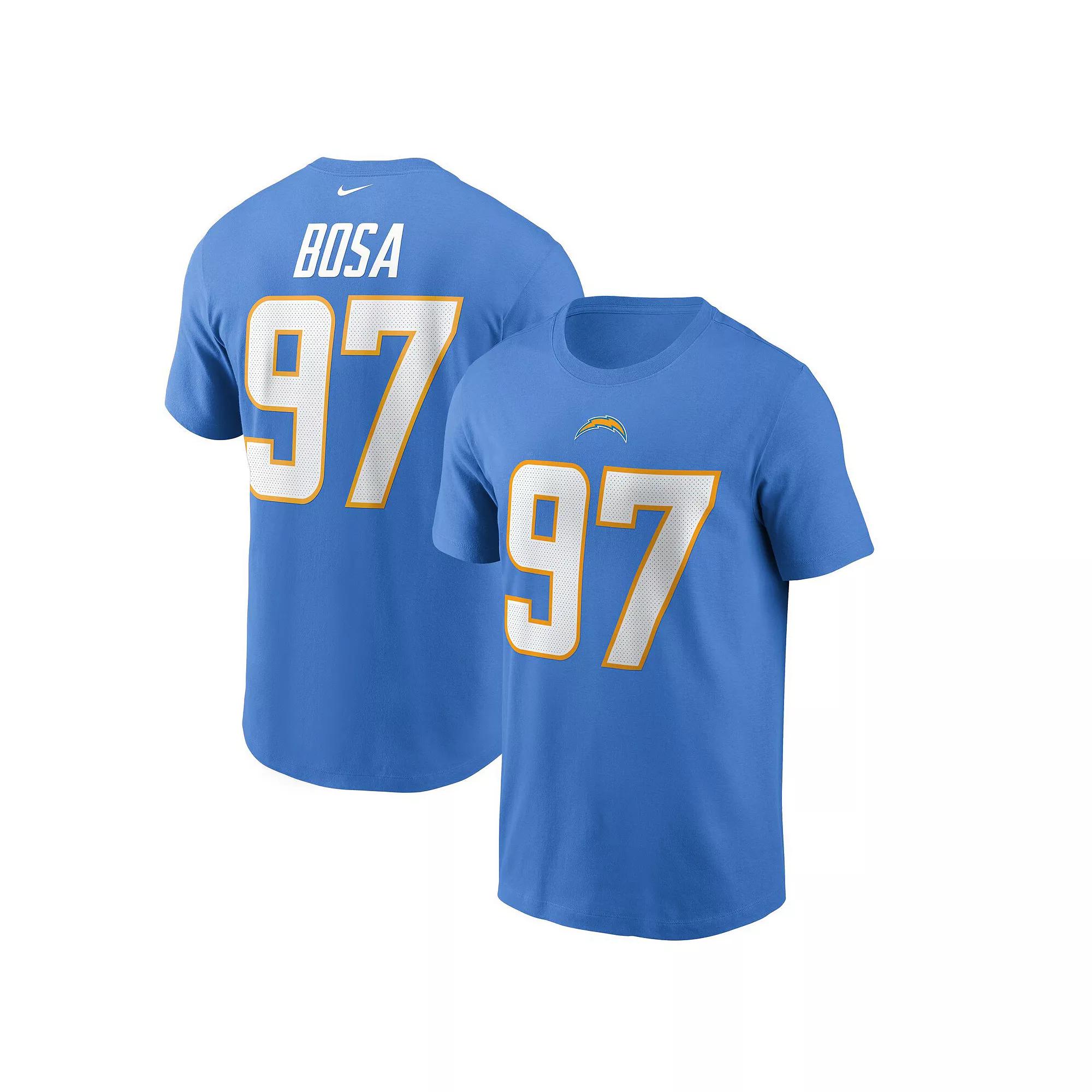 Men's Nike Joey Bosa Powder Blue Los Angeles Chargers Name & Number T-Shirt, Size: XL, Light Product Image