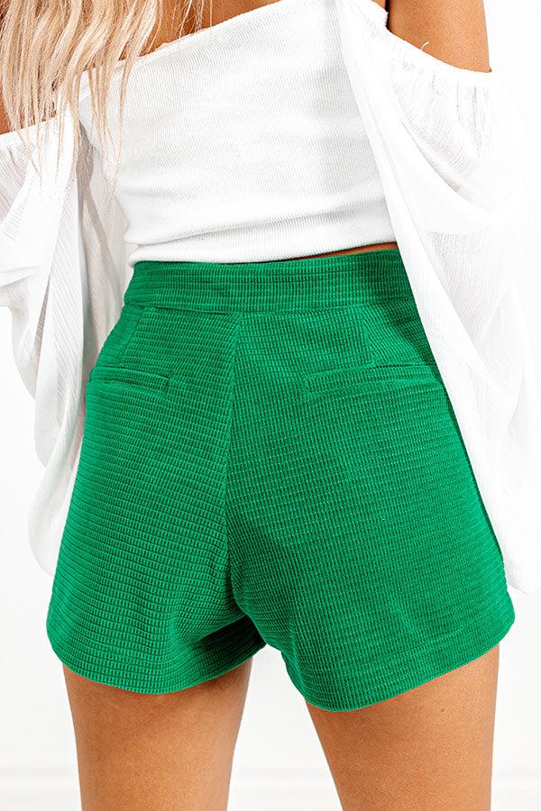 Halftime Happy Hour High Waist Shorts in Green Product Image