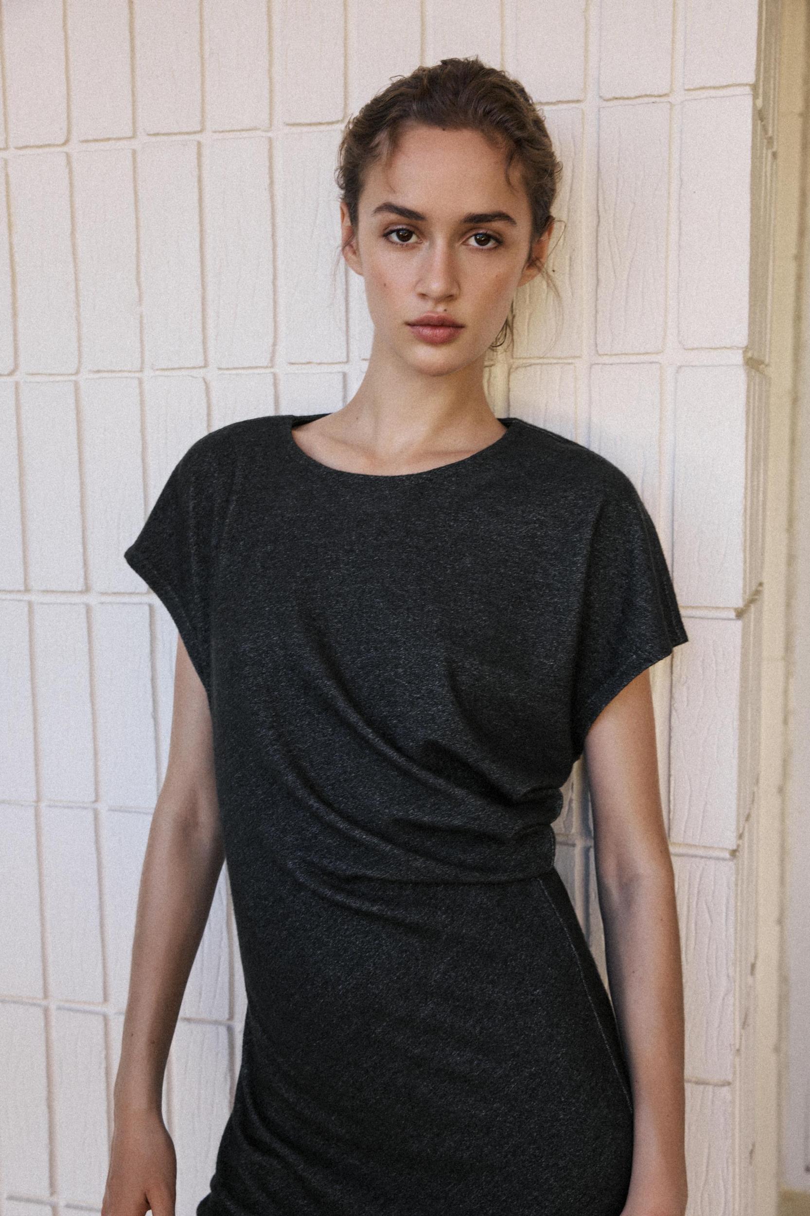 DRAPED MIDI DRESS Product Image