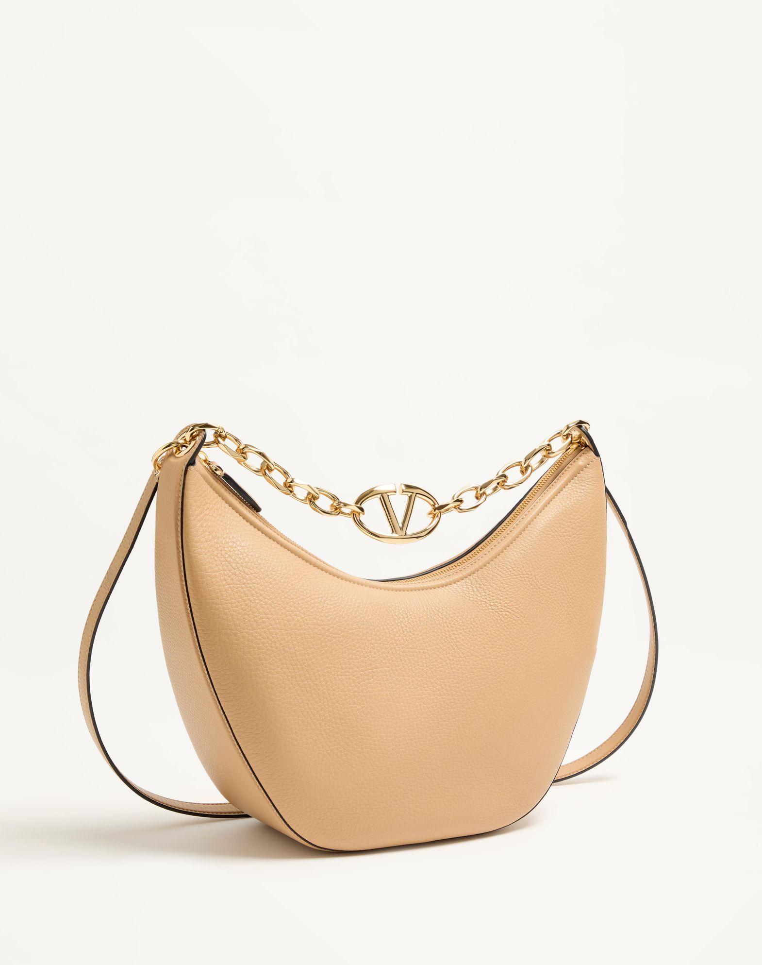 Vlogo Moon Medium Grainy Calfskin Hobo Bag With Chain Product Image