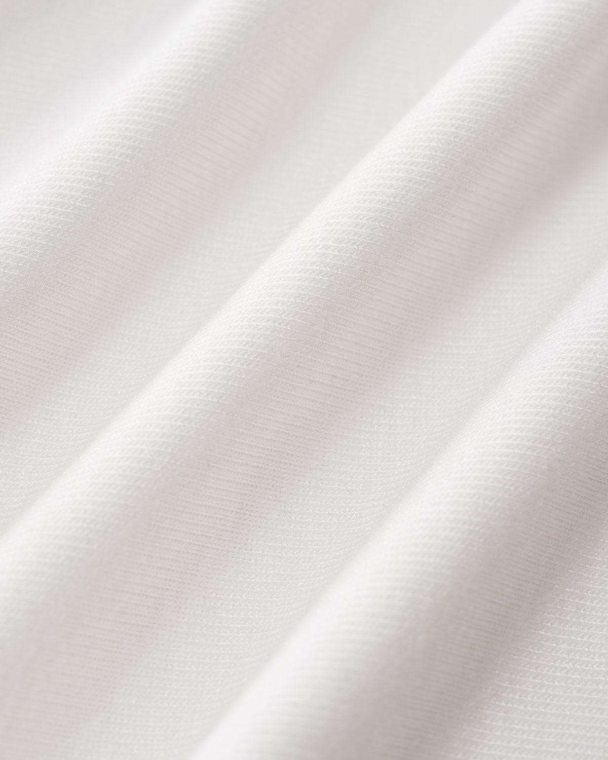 White Round Neck Knit Slim Tee Product Image