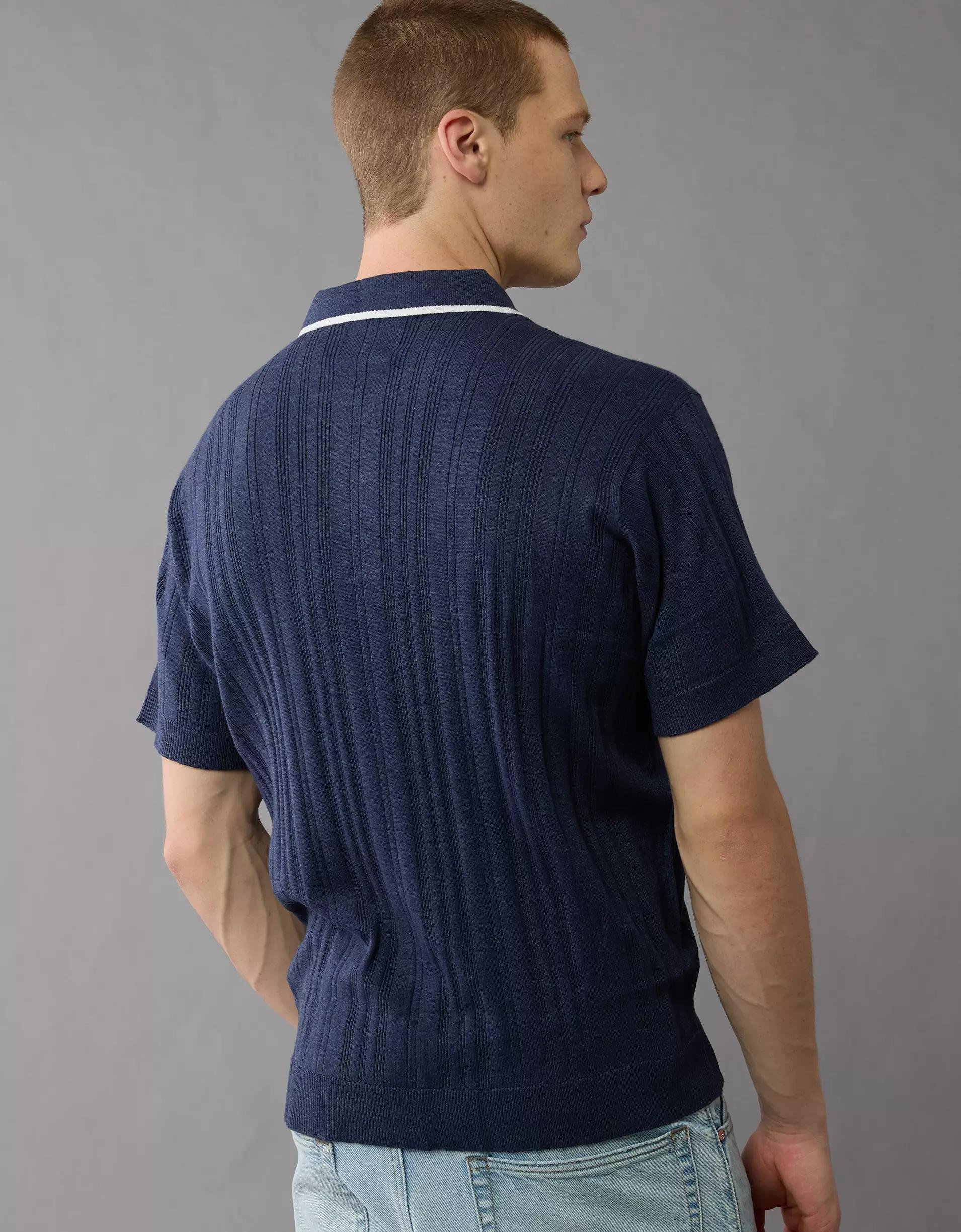 AE Weekend Tipped Sweater Polo Shirt Product Image