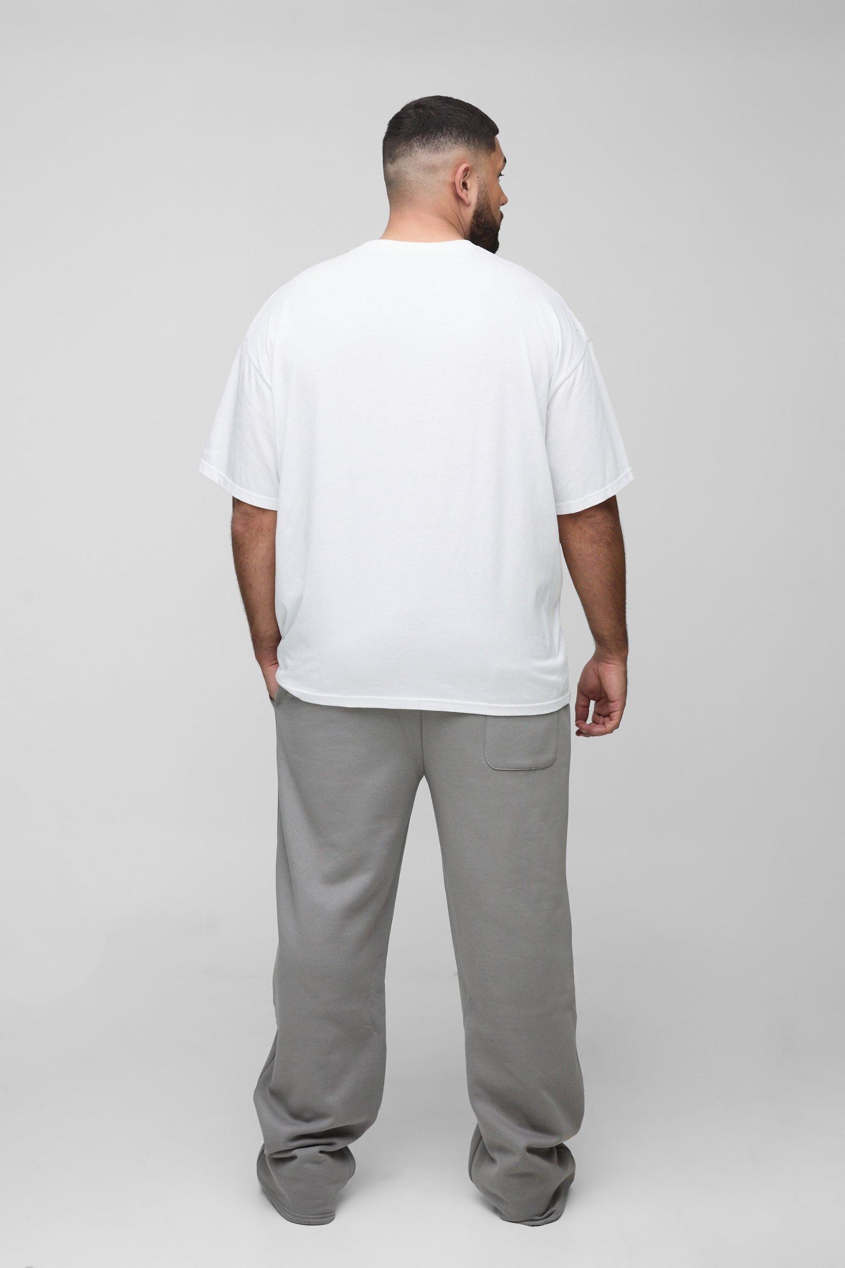 Plus Relaxed Double Waistband Heart Print Sweatpants | boohooMAN USA Product Image