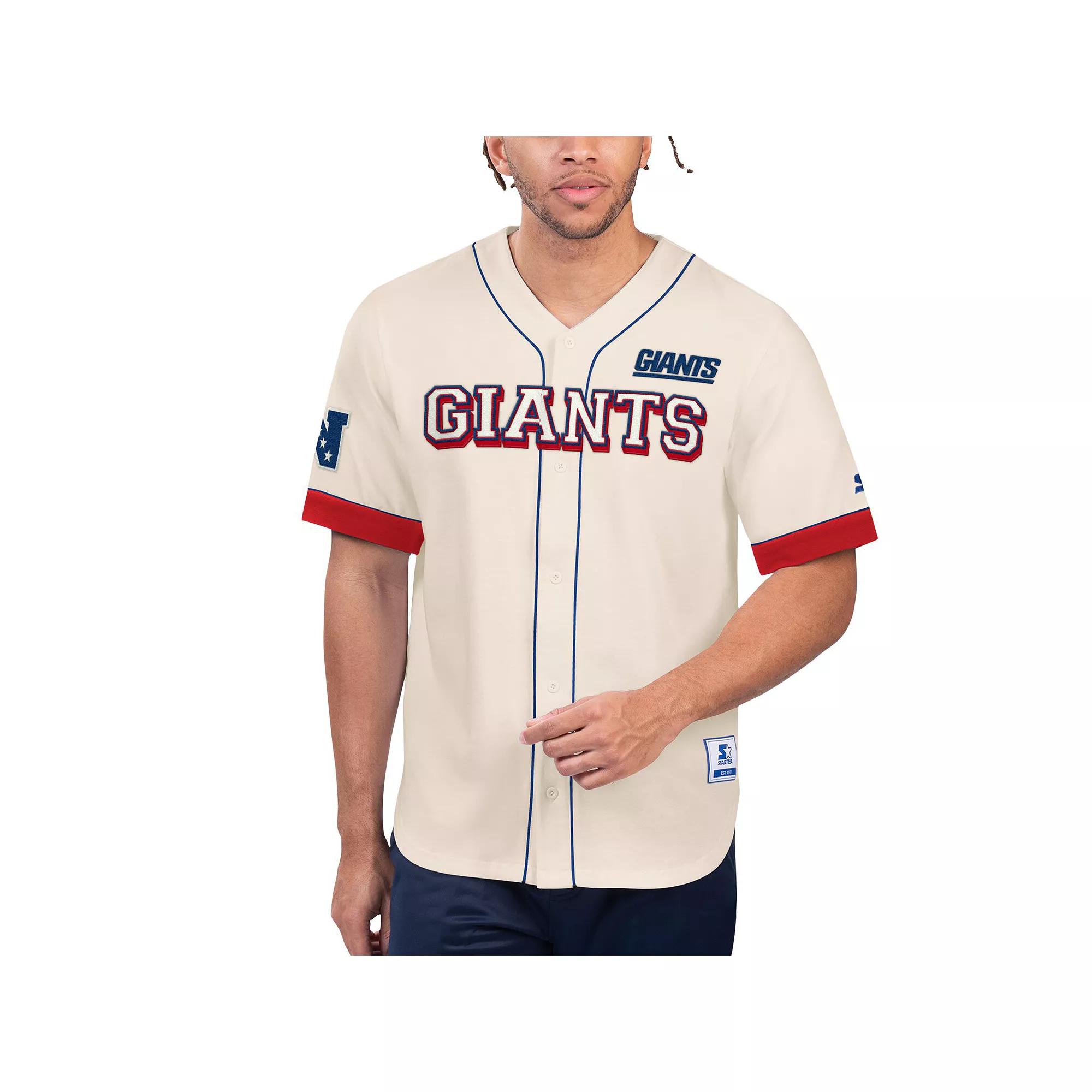 Men's Starter Cream New York Giants Relay Vintage Full-Button Baseball Top,  Product Image