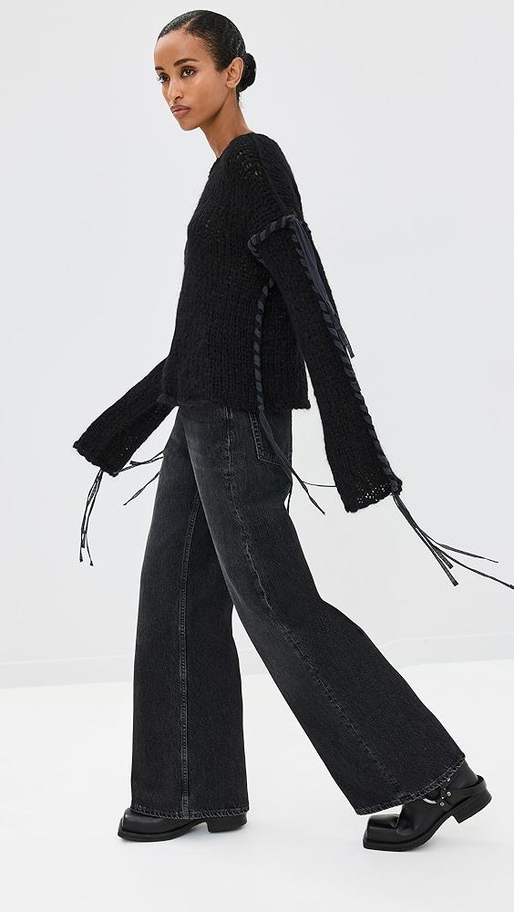Acne Studios Komey Ribbon Lace Up Sweater | Shopbop Product Image