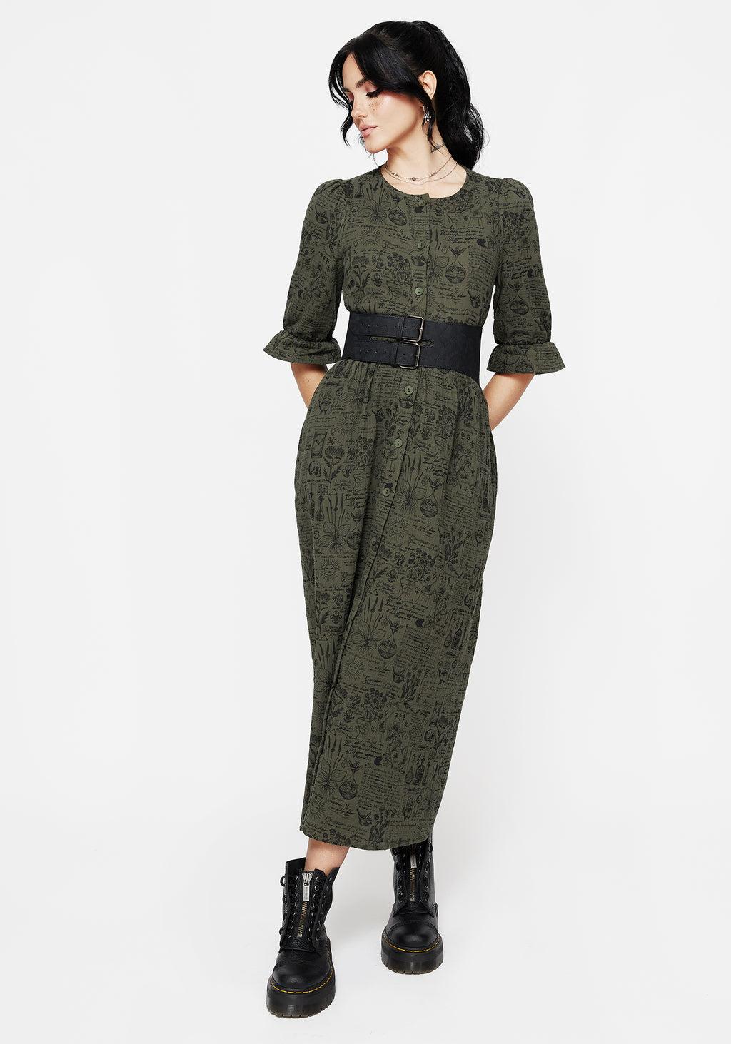 Taddea Cotton Button Up Midaxi Dress Product Image