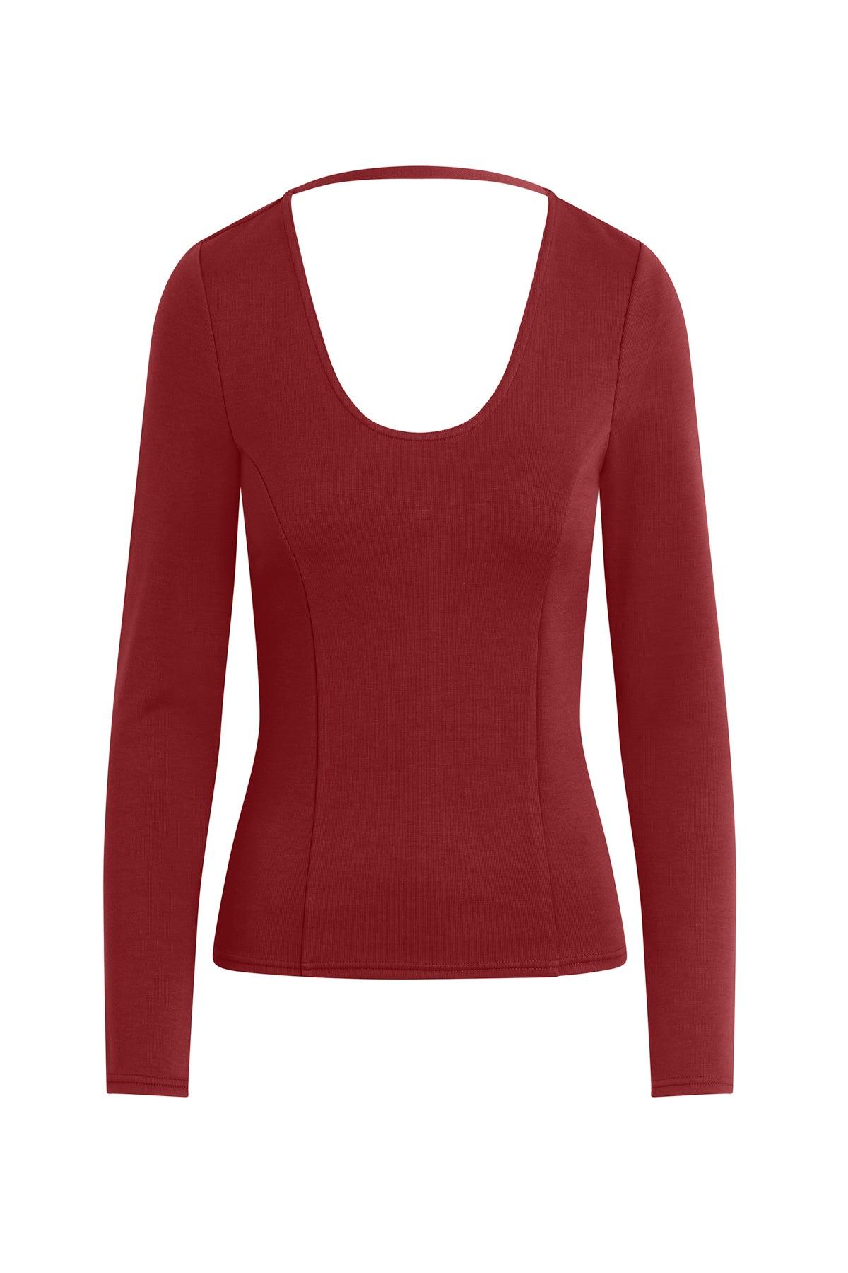 Long Sleeve Scoop Neck Top Female Product Image