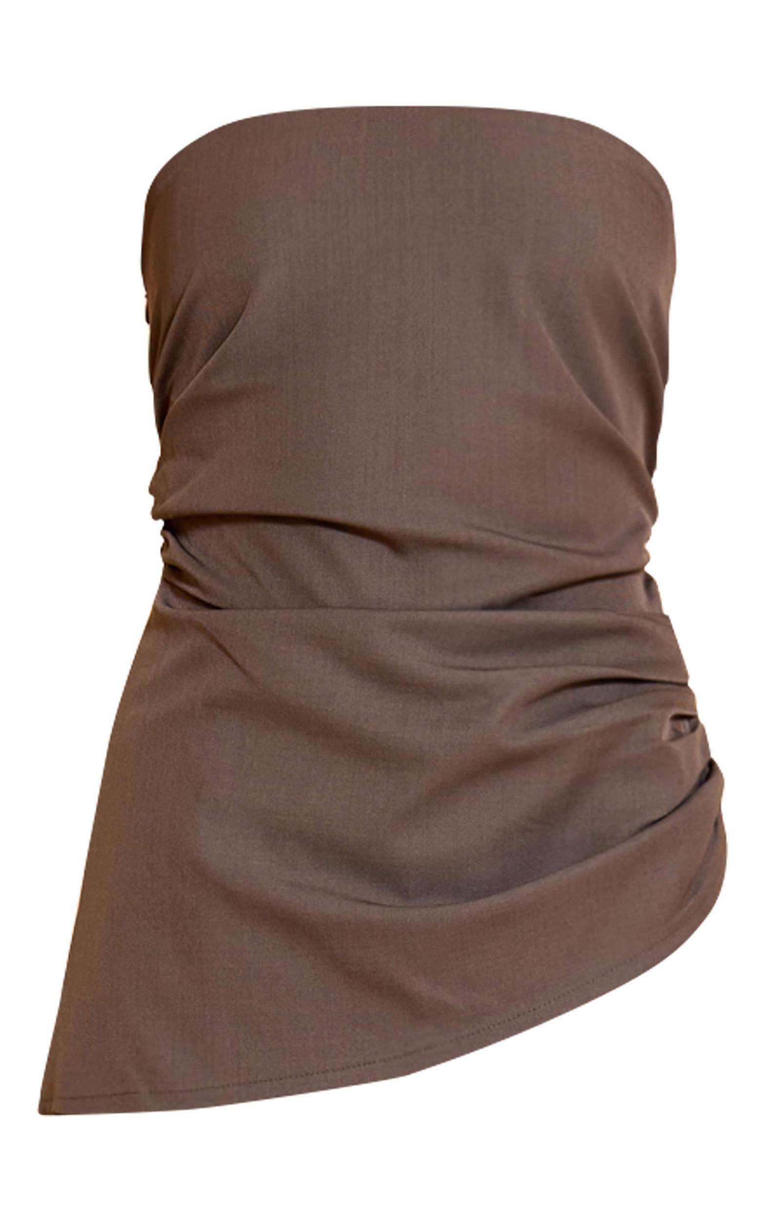 Mushroom Woven Ruched Wide Leg Jumpsuit Product Image