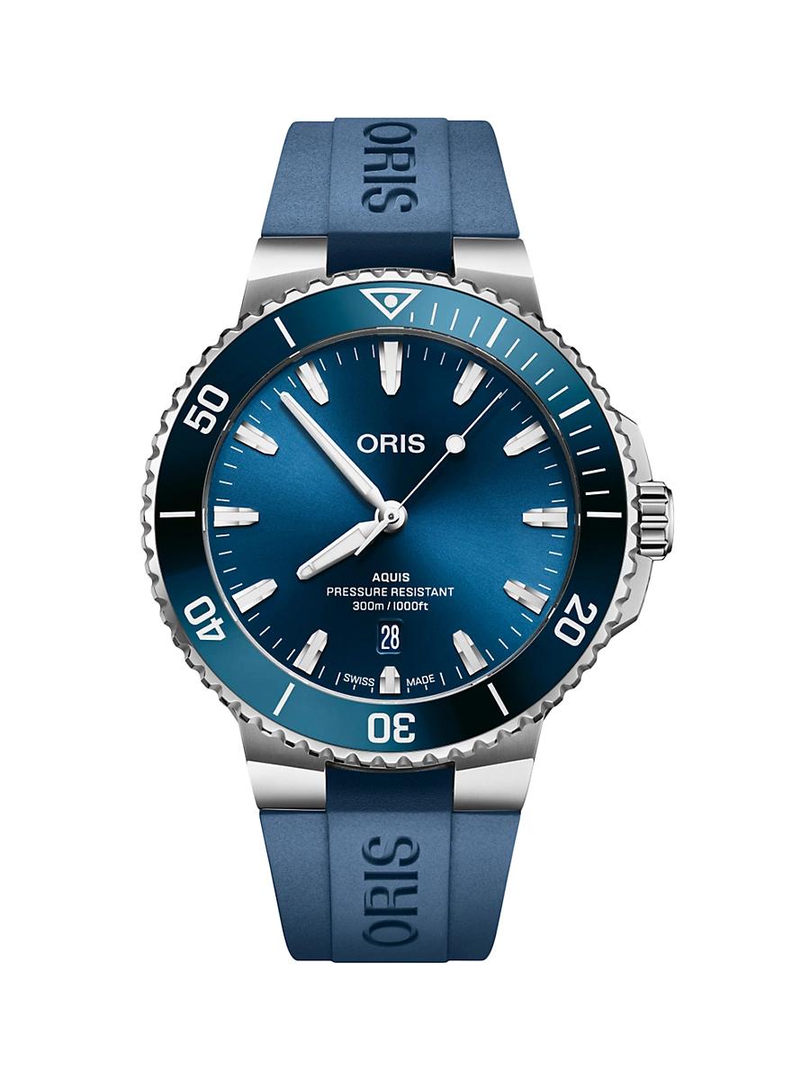 Mens Aquis Stainless Steel & Rubber Watch/43.5MM Product Image