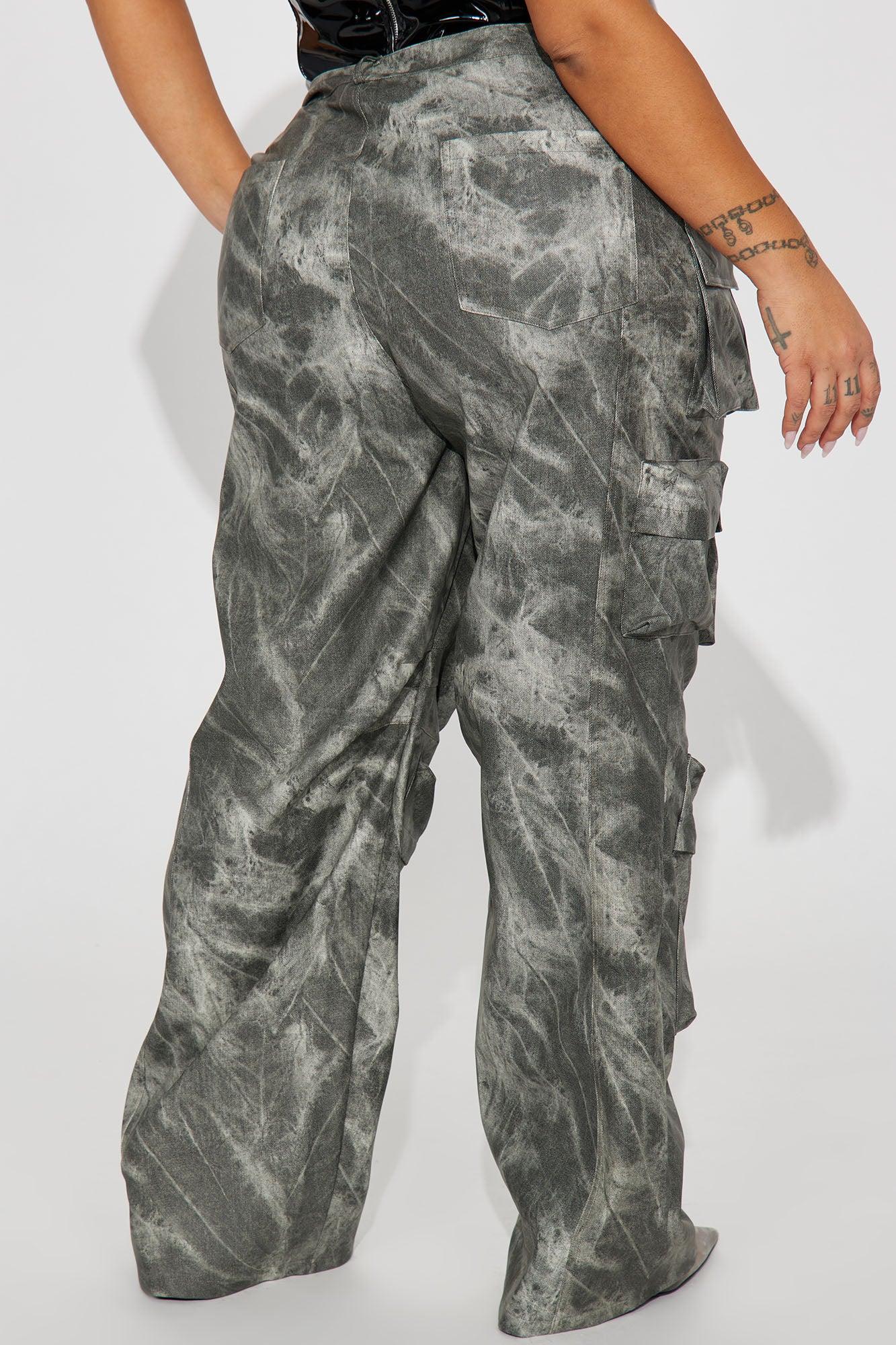 Harvey Washed Faux Leather Cargo Pant - Charcoal Product Image