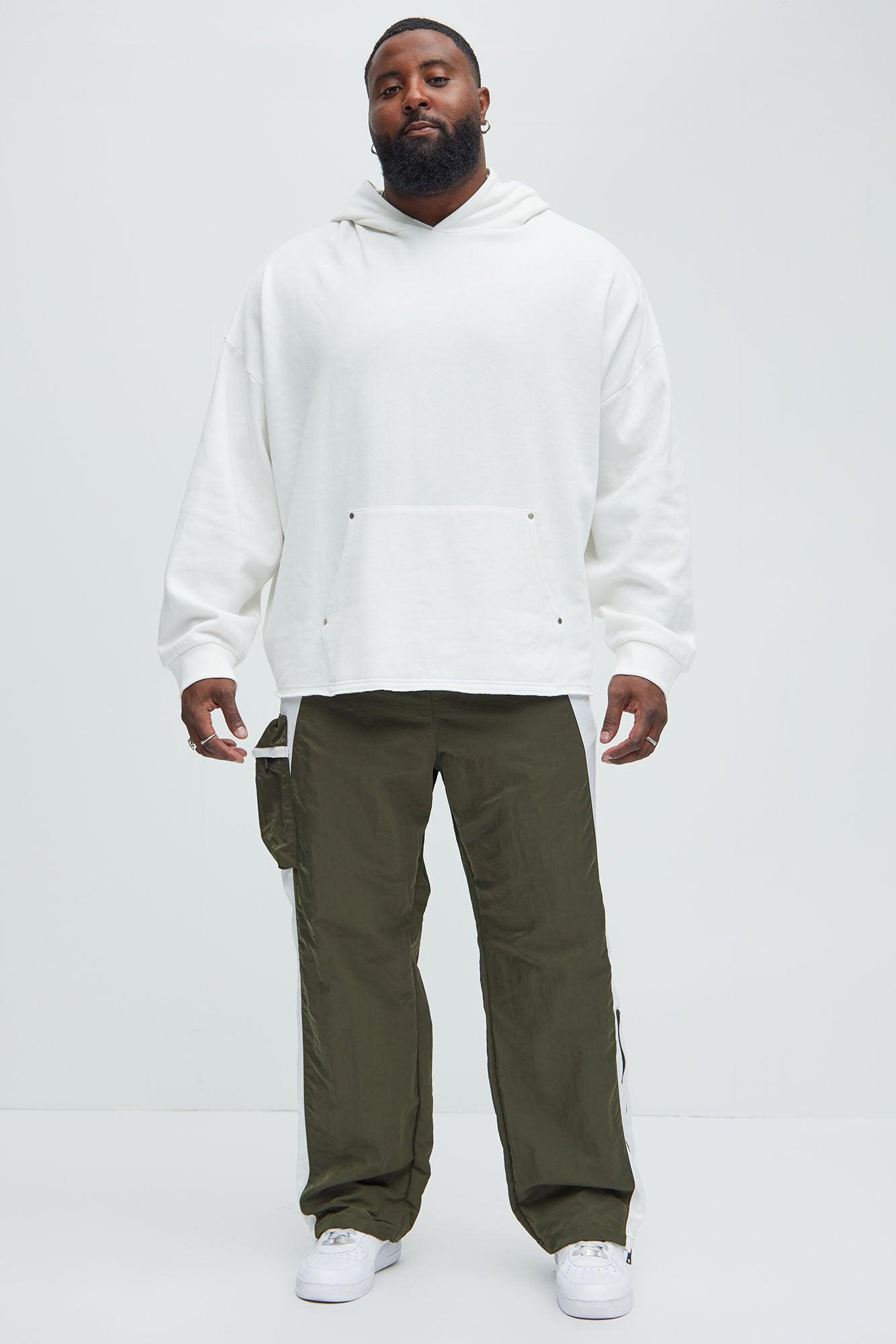 Ruffed Up Oversized Hoodie - Cream Product Image