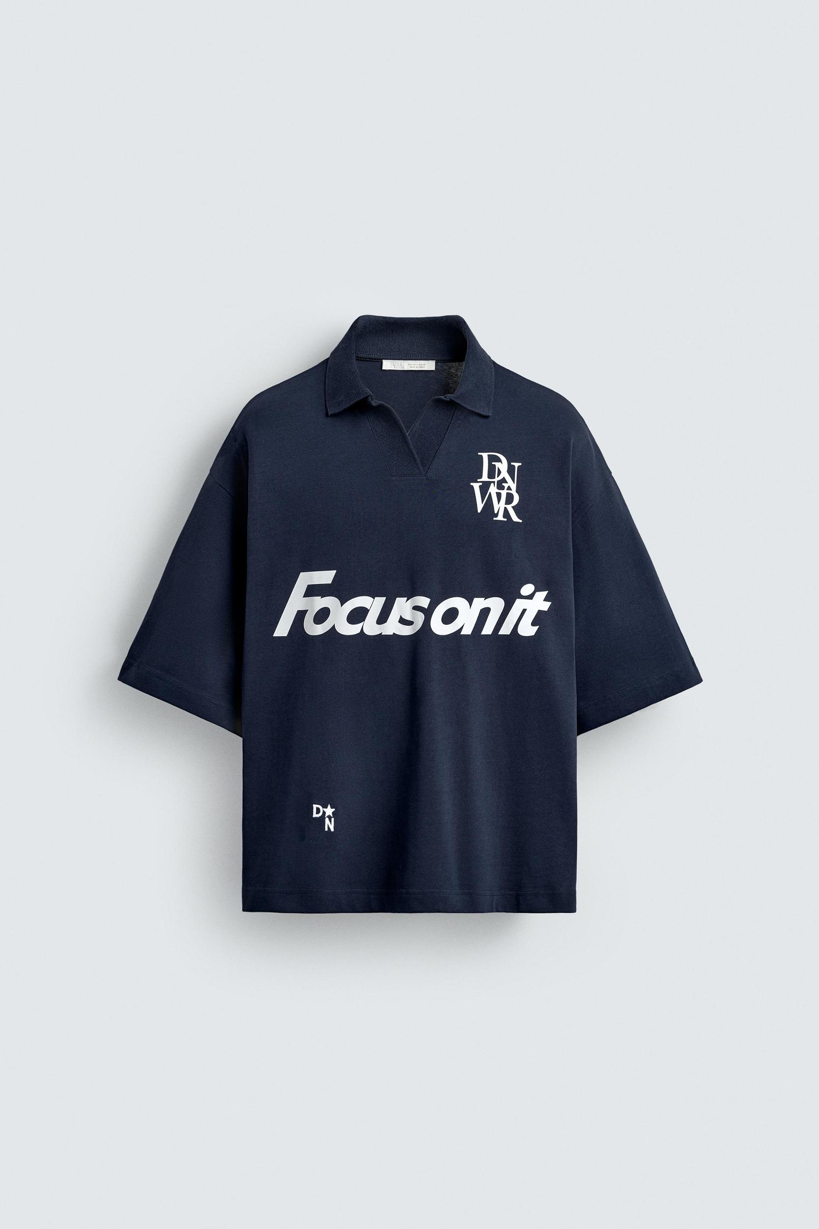 RETRO FOOTBALL PRINT POLO SHIRT Product Image