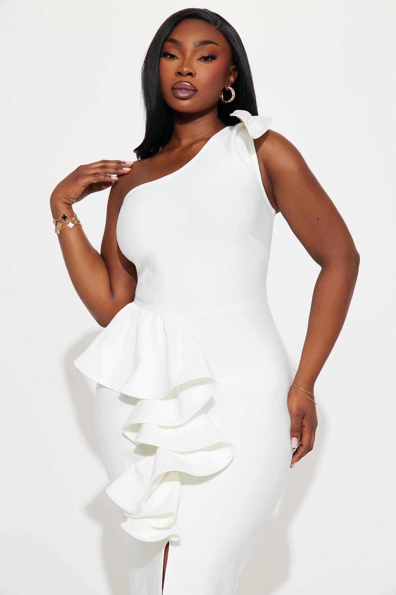 Modern Lady Bandage Midi Dress - White Product Image