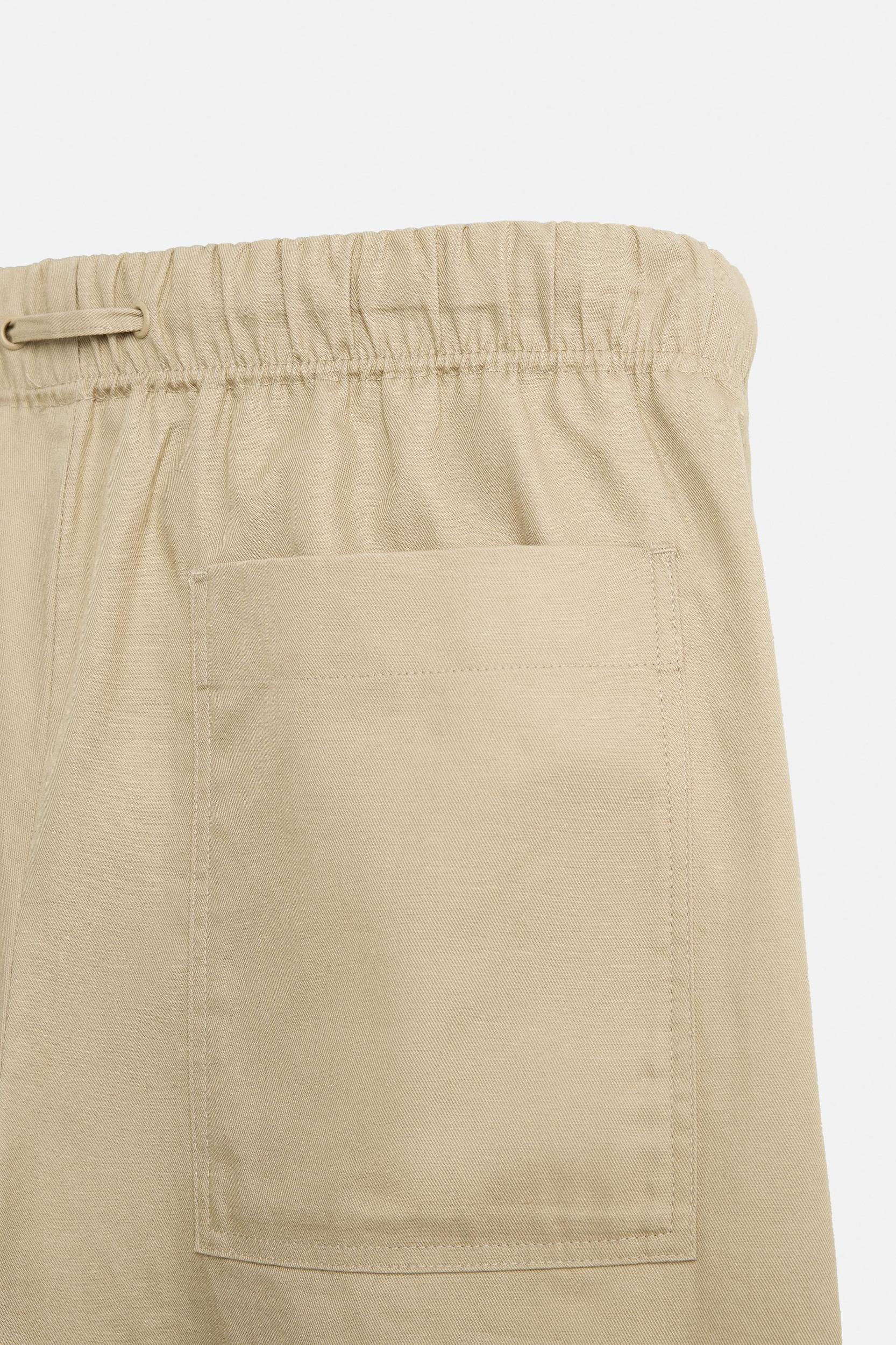 RELAXED FIT COTTON LINEN PANTS Product Image