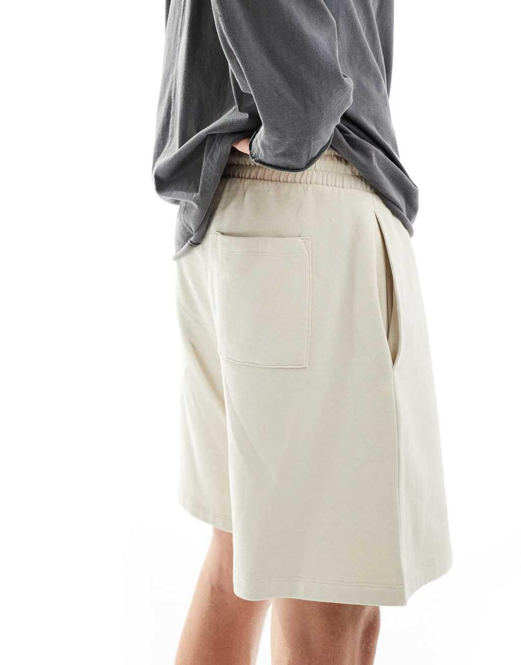 ASOS DESIGN oversized shorts in stone Product Image