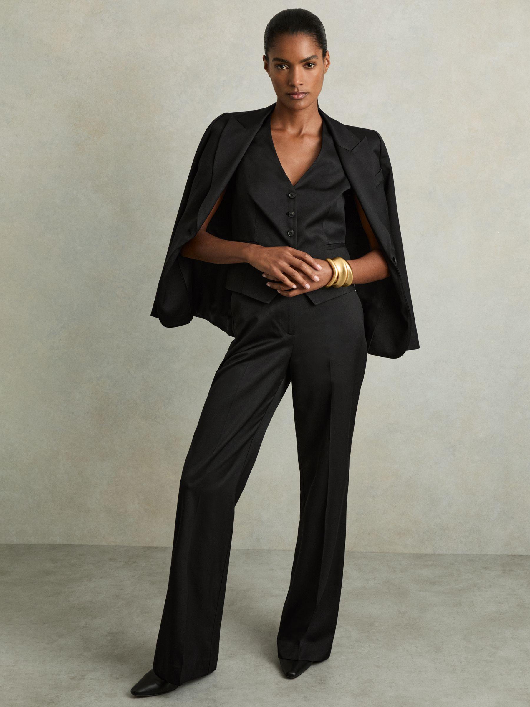 Single-Breasted Tailored Waistcoat in Black Product Image