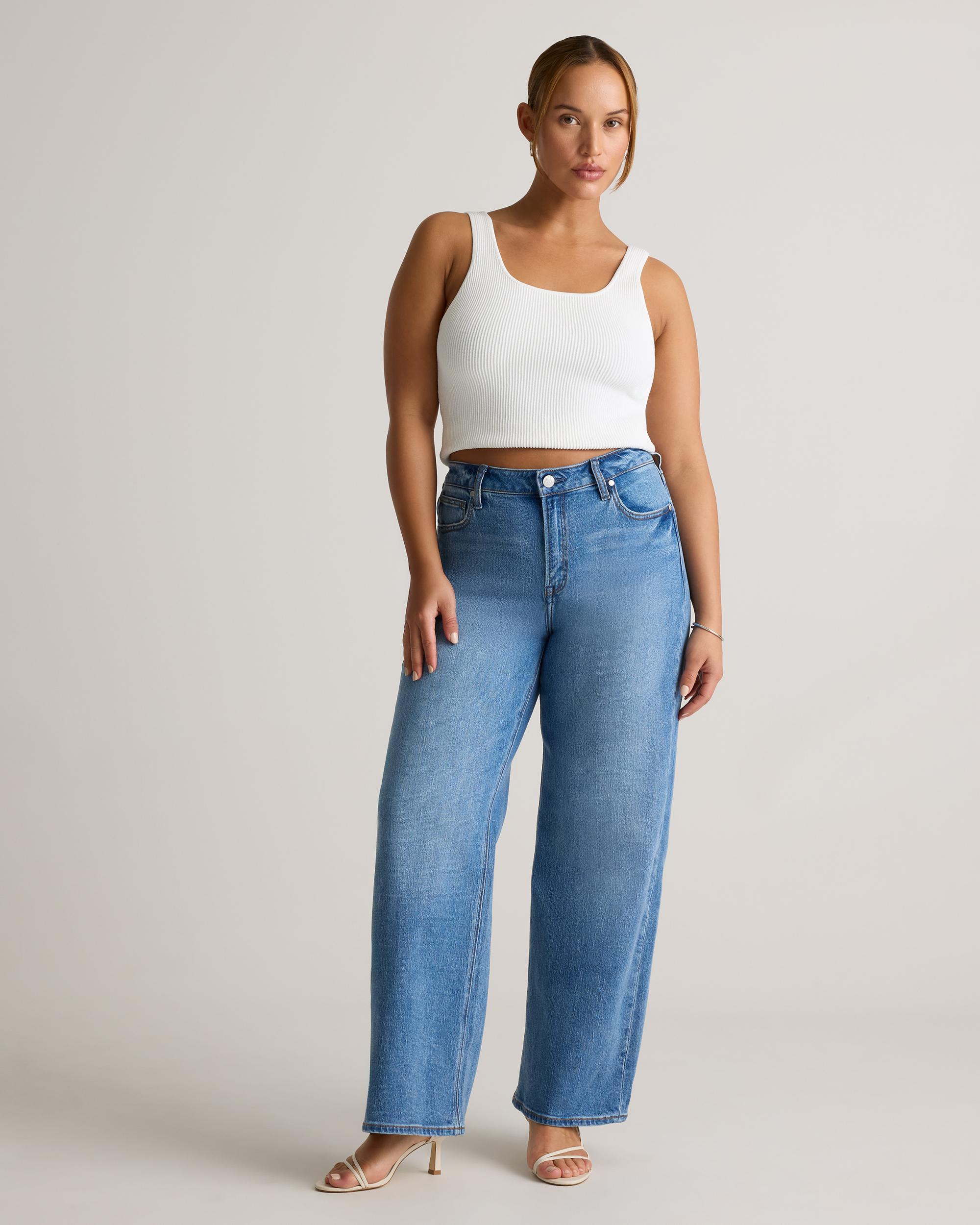 Quince | Women's Bella Stretch Relaxed Straight Jeans Organic Cotton Product Image