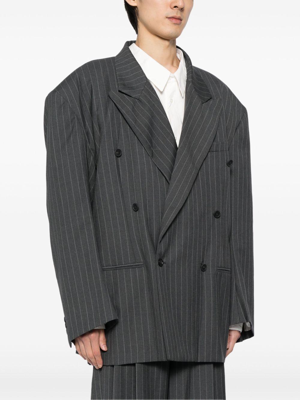striped double-breasted blazer Product Image