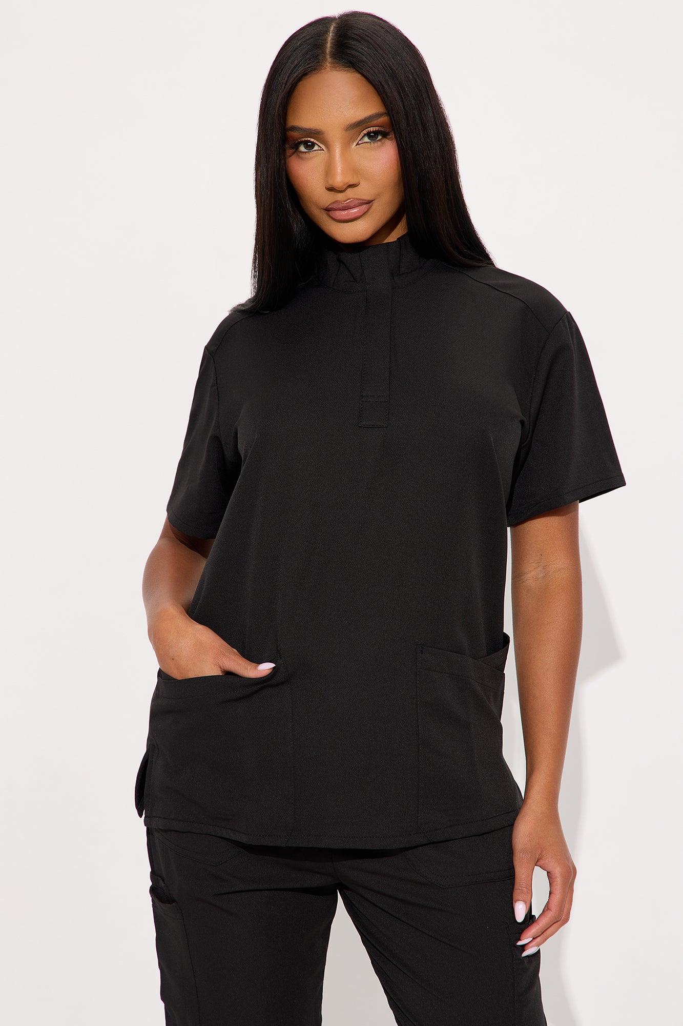 Ready For Anything 4 Way Stretch Uniform Scrub Pant Set  - Black Product Image