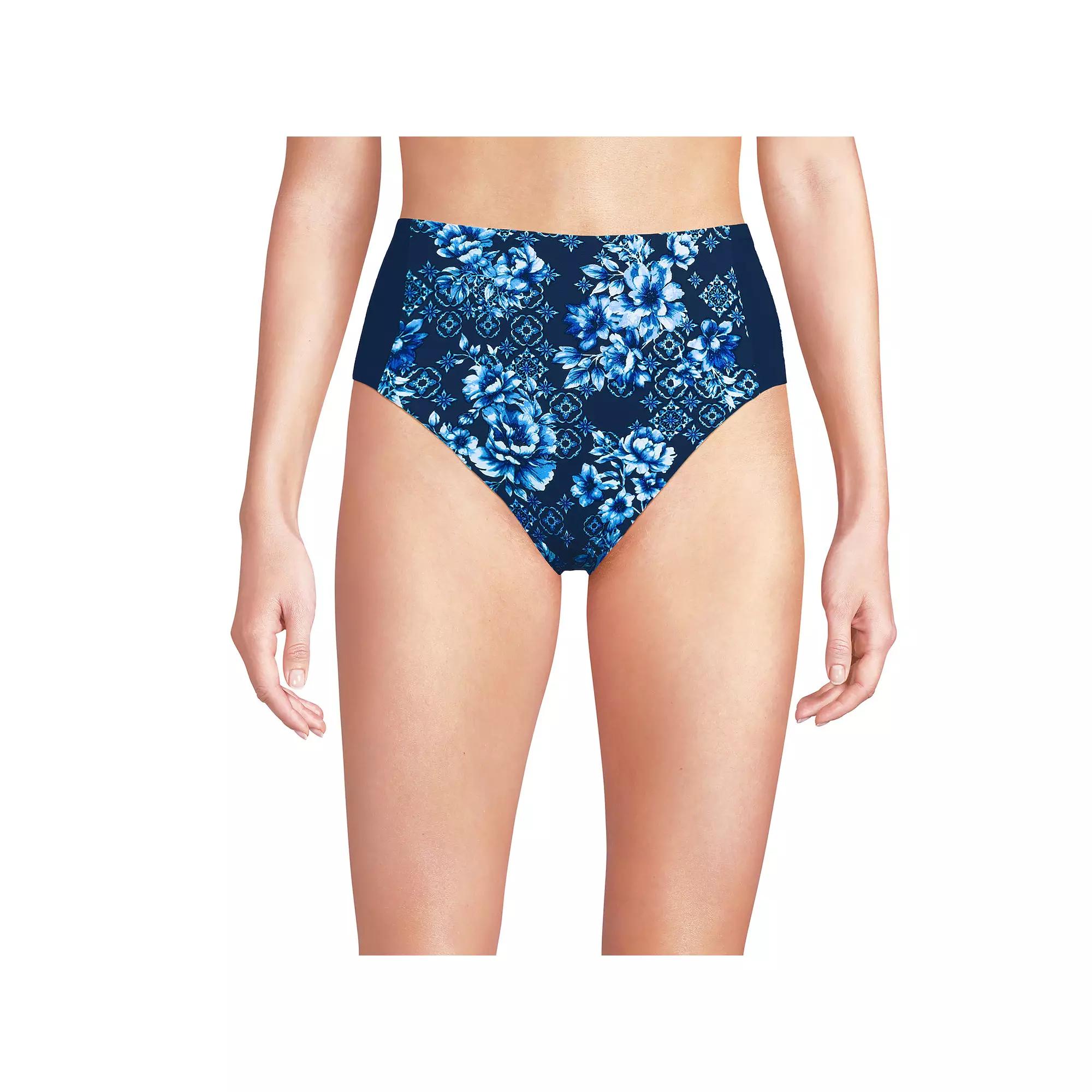 Women's Lands' End Seamed High Waisted Bikini Bottoms,  Product Image