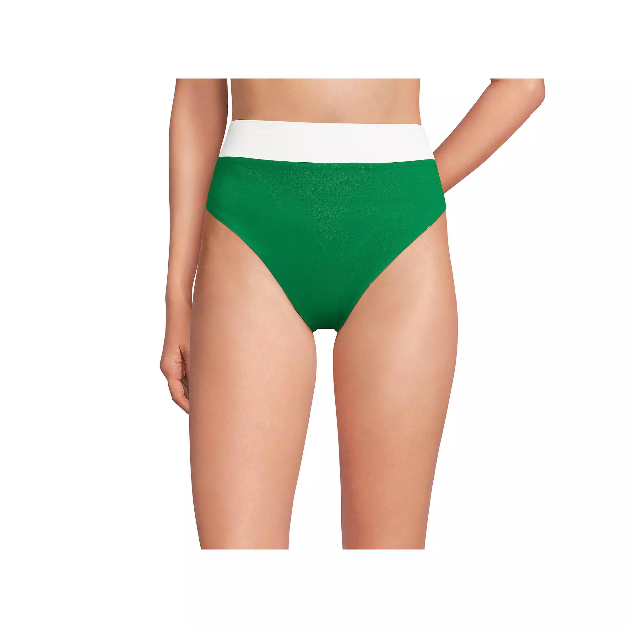 Women's Lands' End Reversible High Waisted Bikini Swim Bottoms,  Product Image