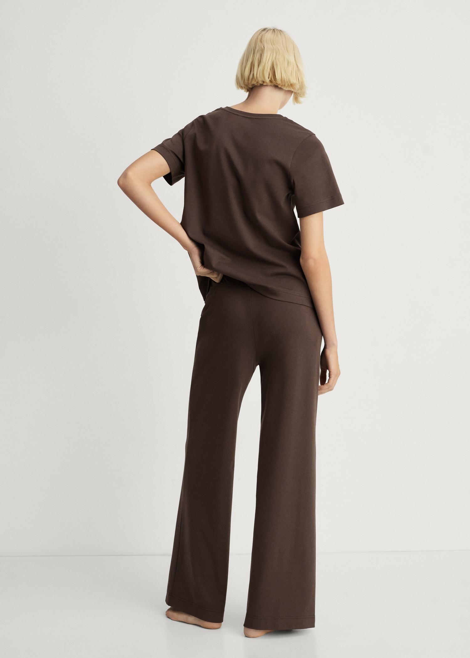 Plain cotton pajama pants - Women | MANGO USA Product Image