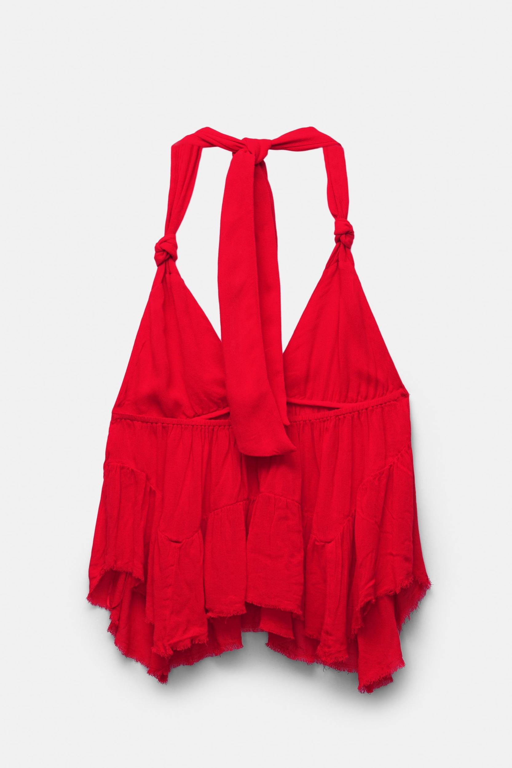 Paneled top with knotted neck Product Image