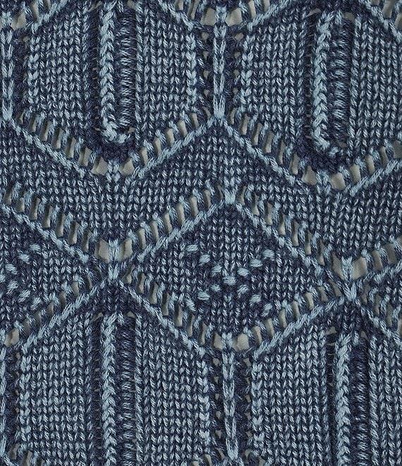 City Blues Geo Cable Distress Knit Crew Neck Long Sleeve Sweater Product Image