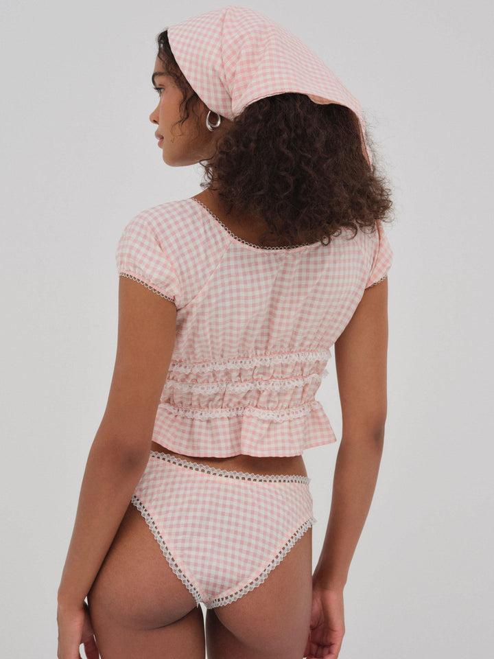 Petal Gingham Top — Pink Product Image