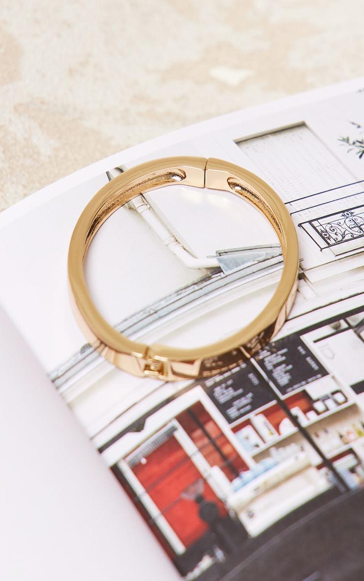 Gold Chunky Clasp Bangle Product Image