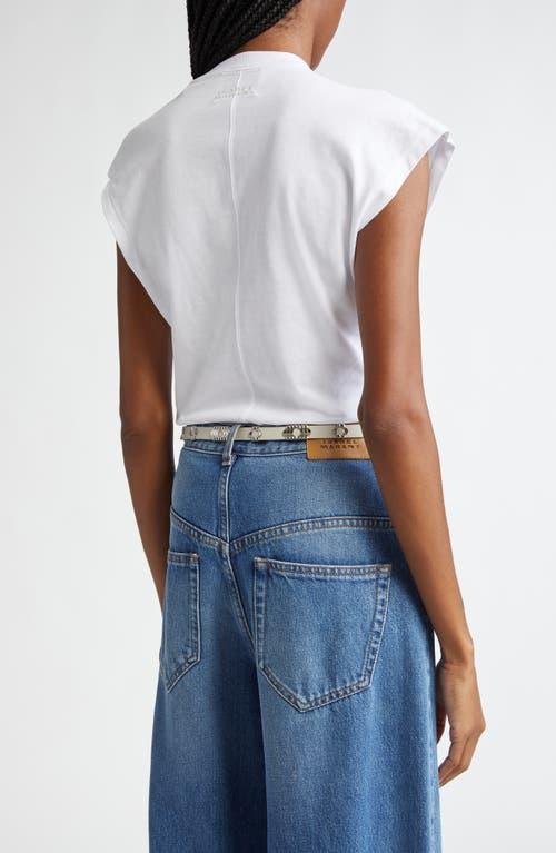 ISABEL MARANT Cap Sleeves Knot-detail Cotton Top In White Product Image