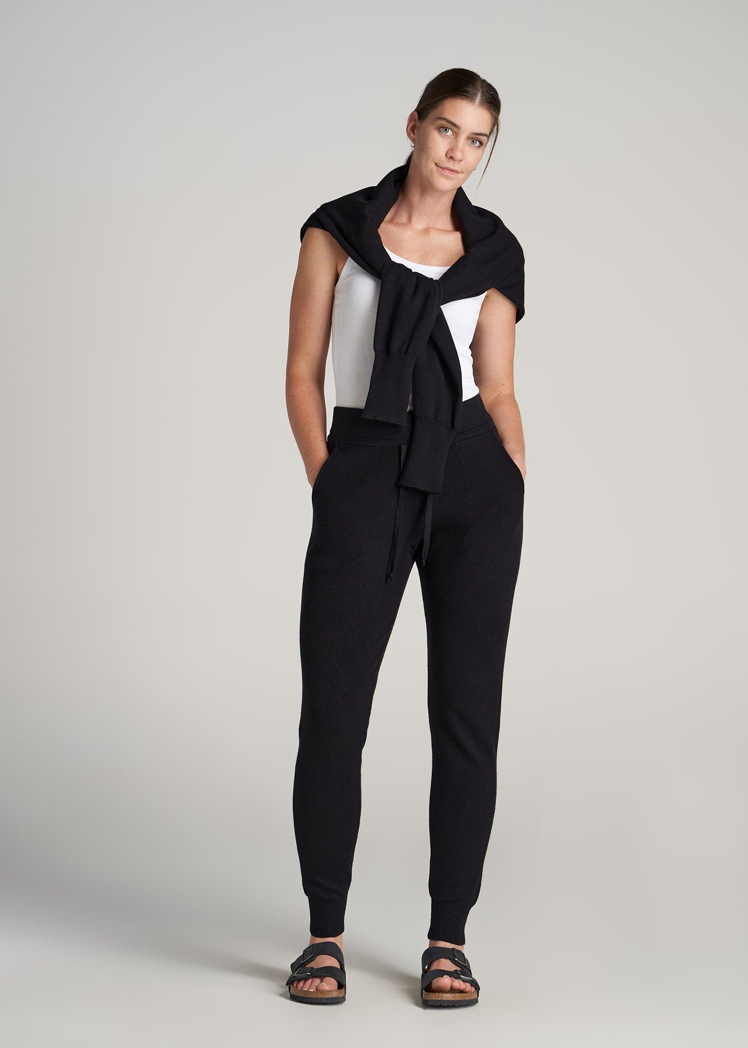 Knit Lounge Joggers for Tall Women in Black Female Product Image