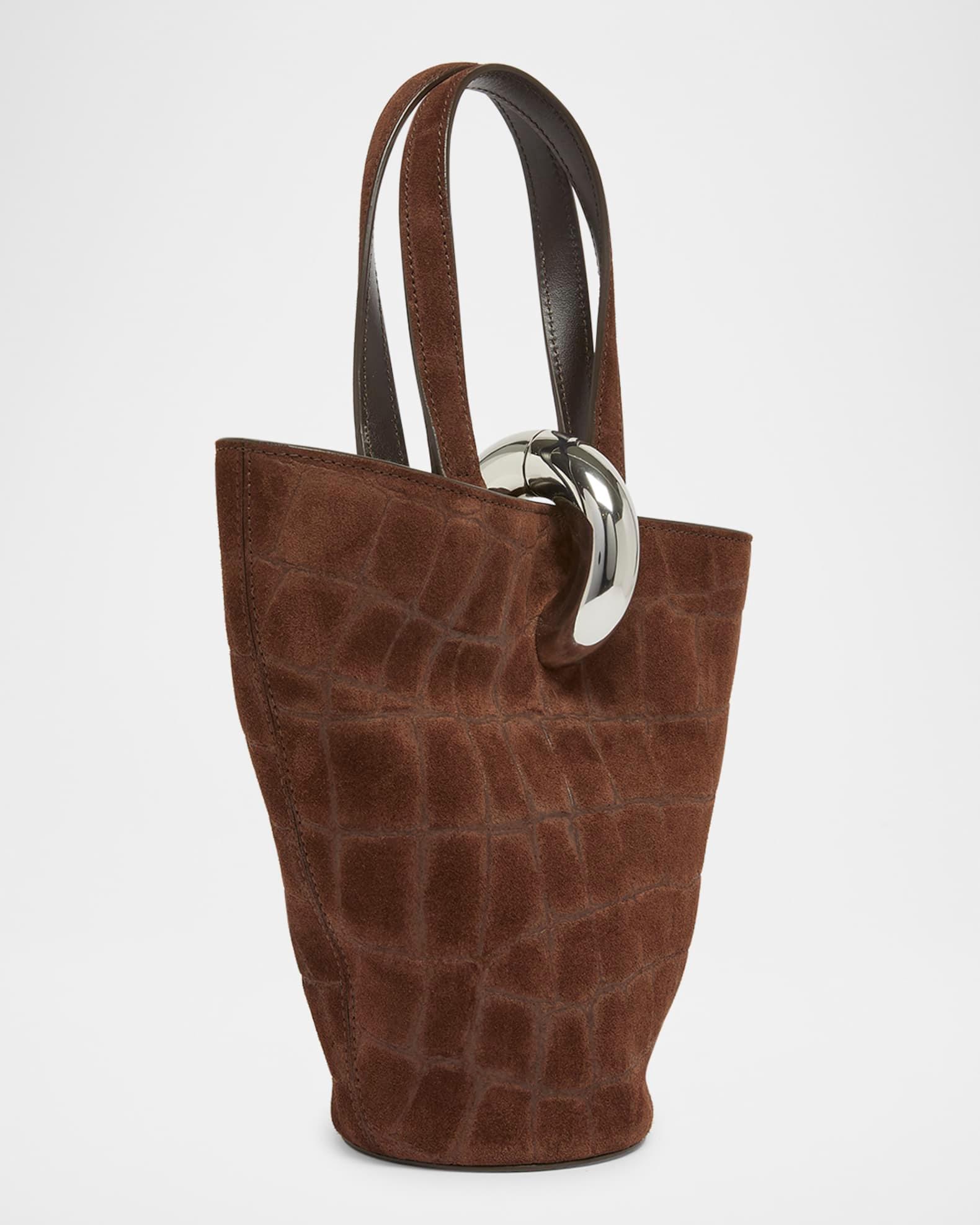 Le Petit Bambola Croc-Embossed Suede Shoulder Bag  Product Image