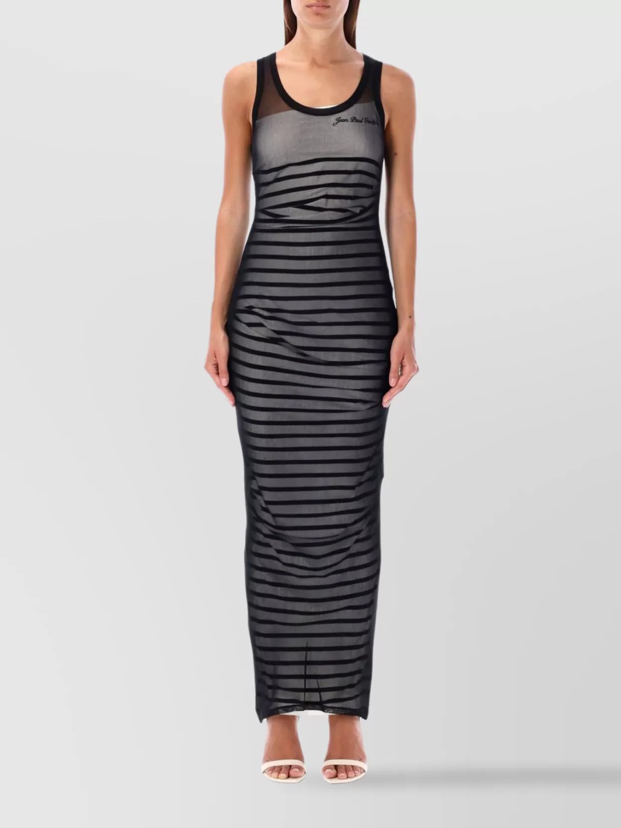 Black & Navy 'The Bi-Material Marinière' Maxi Dress Product Image