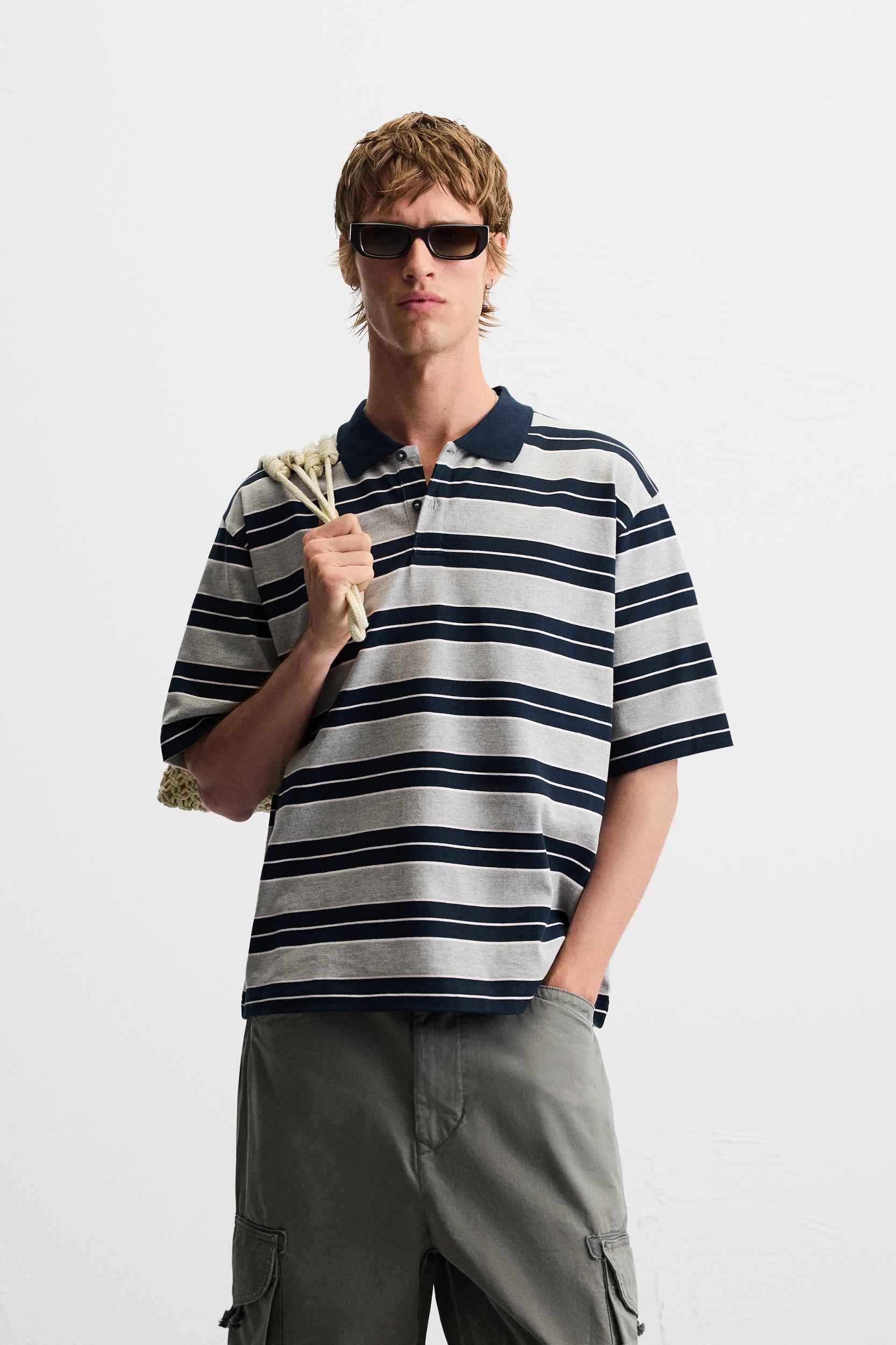 STRIPED RELAXED FIT POLO SHIRT Product Image