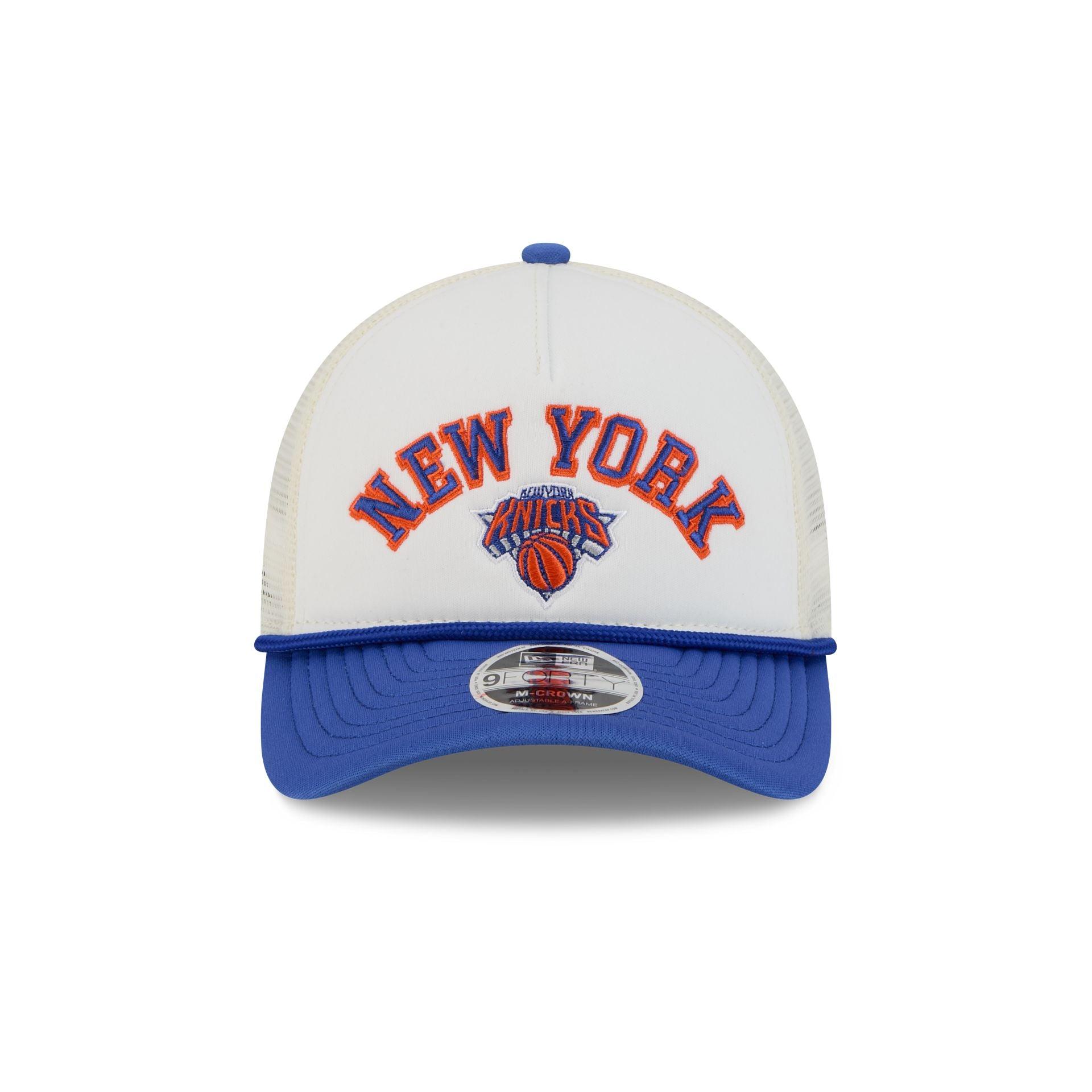 New York Knicks Chrome Arch 9FORTY M-Crown A-Frame Trucker Hat Male Product Image