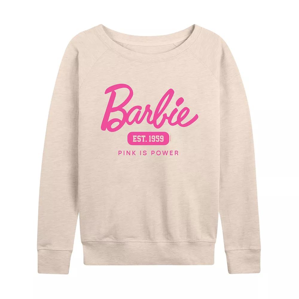 Women's Barbie® Pink Is Power French Terry Long Sleeve Tee, Girl's,  Product Image