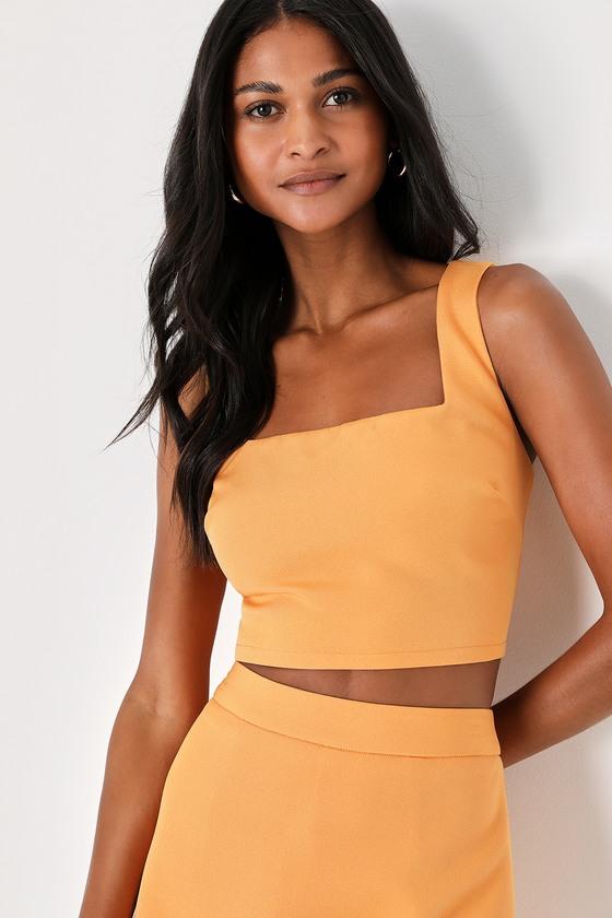 Divinely Sunny Light Orange Sleeveless Two-Piece Romper Product Image