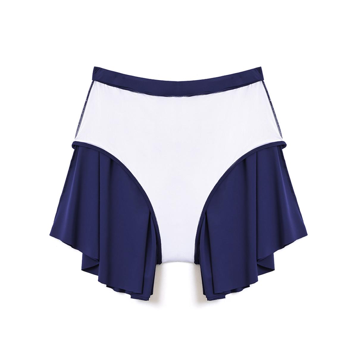 Plus Size Plain Loose High Waist Swim Shorts Women's Swimwear Indigo Vacation Plain High stretch High Rise Curve Swim Bottoms BloomChic 28/5X Product Image