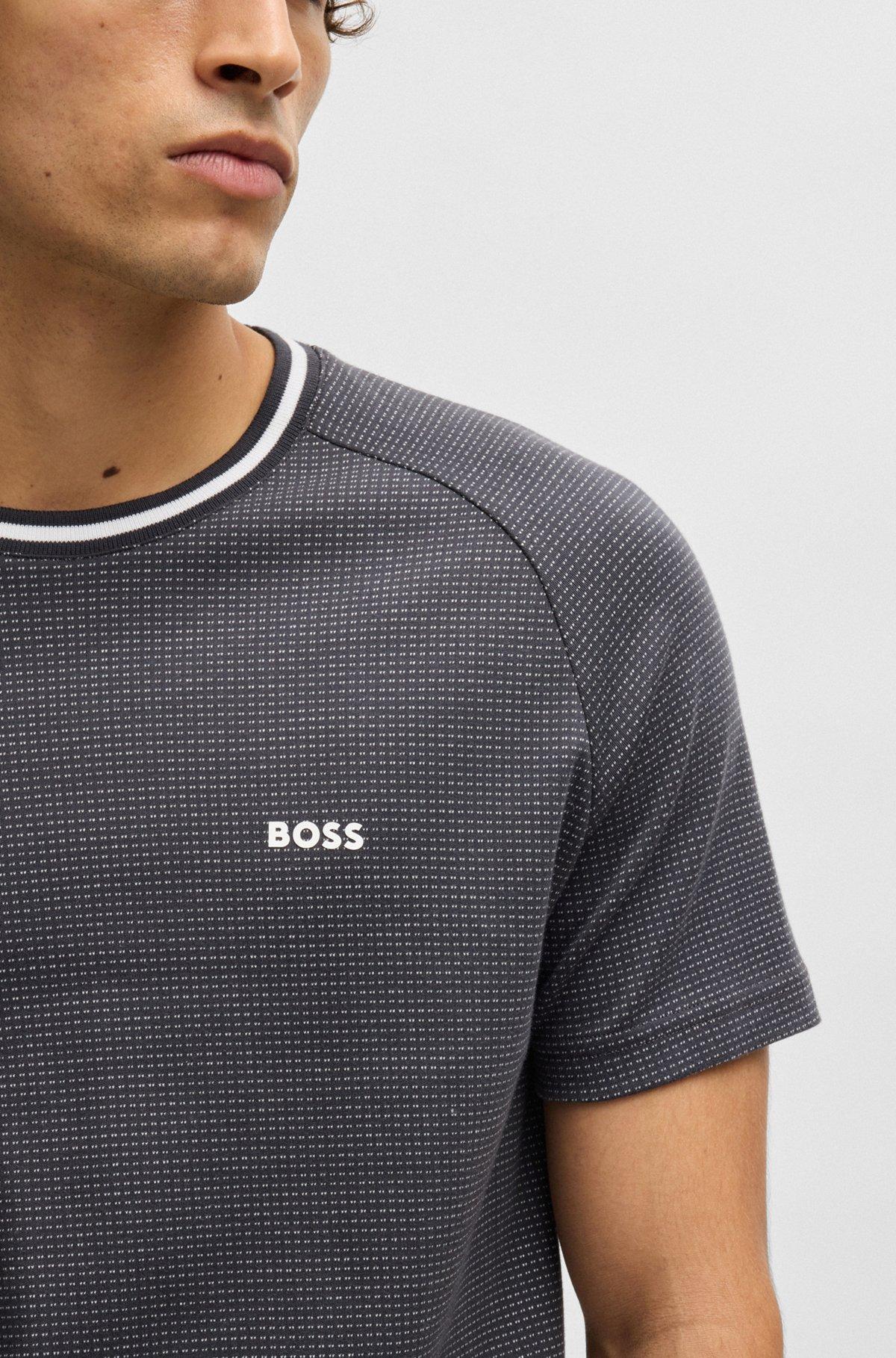 Cotton-jacquard relaxed-fit T-shirt with logo detail Product Image