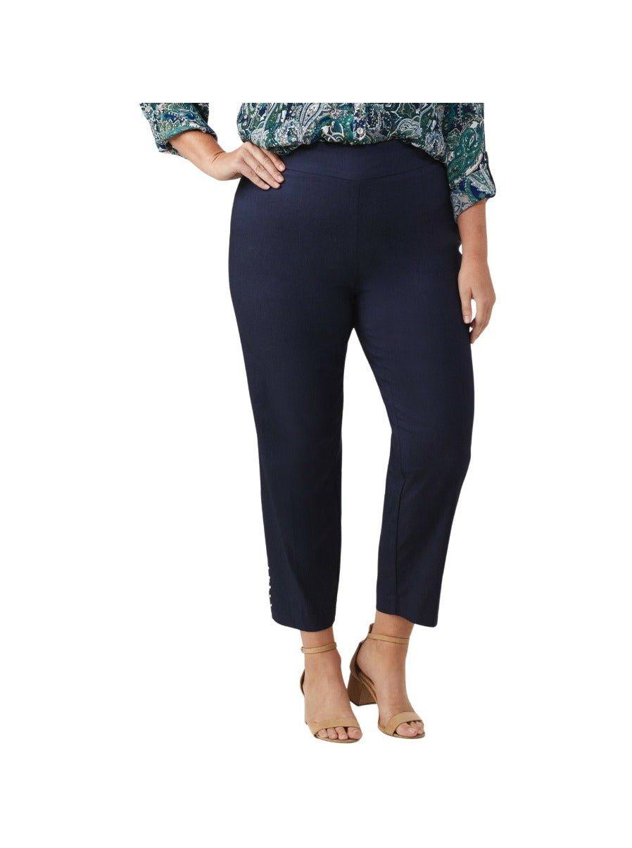 Roz & Ali™ Tummy Control Millennium Ankle Pant With Grommet Rivet Tape Trim - Plus Product Image